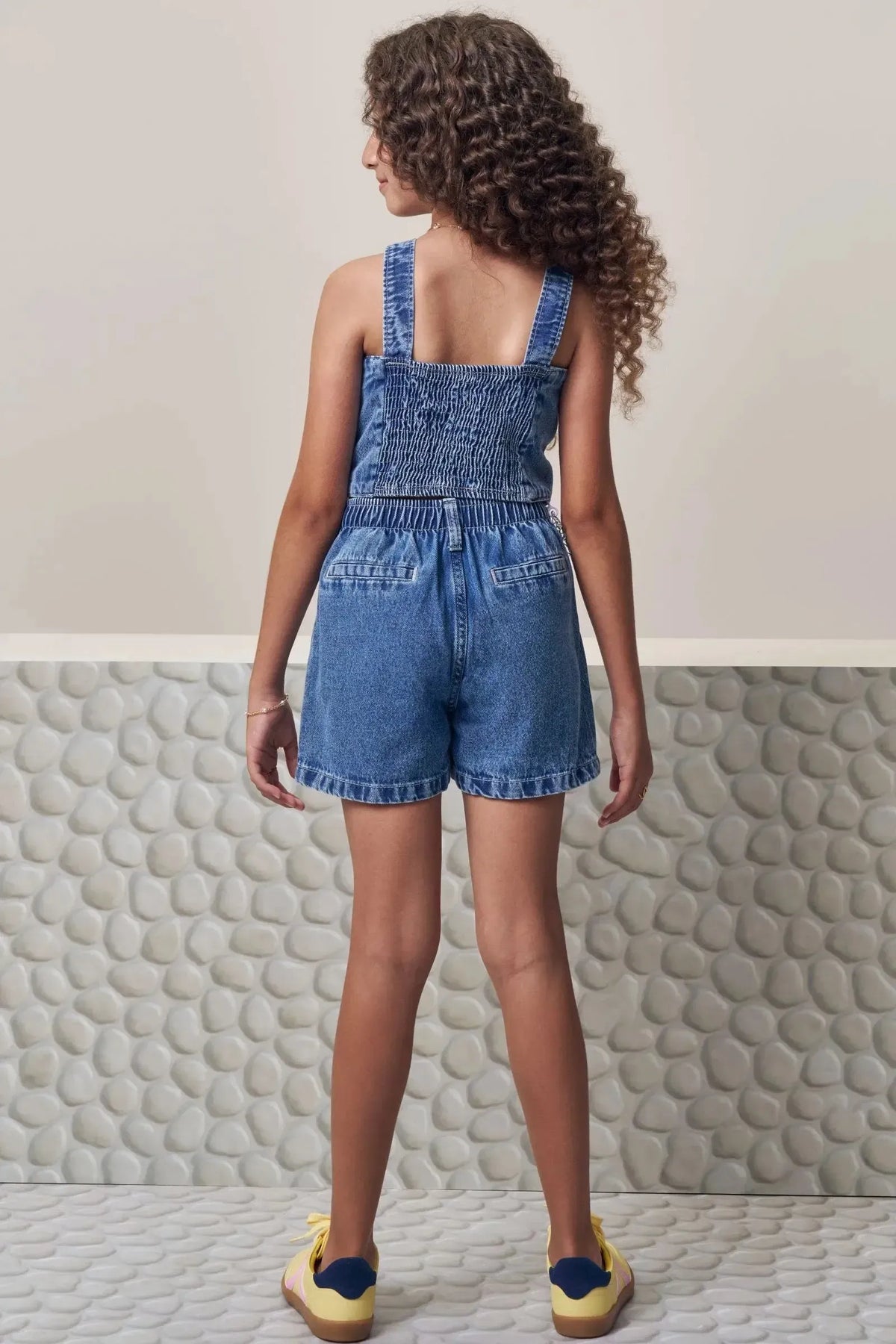 Conjunto de Regata e Shorts em Jeans Wishita 98996 Lilimoon Teen Menina