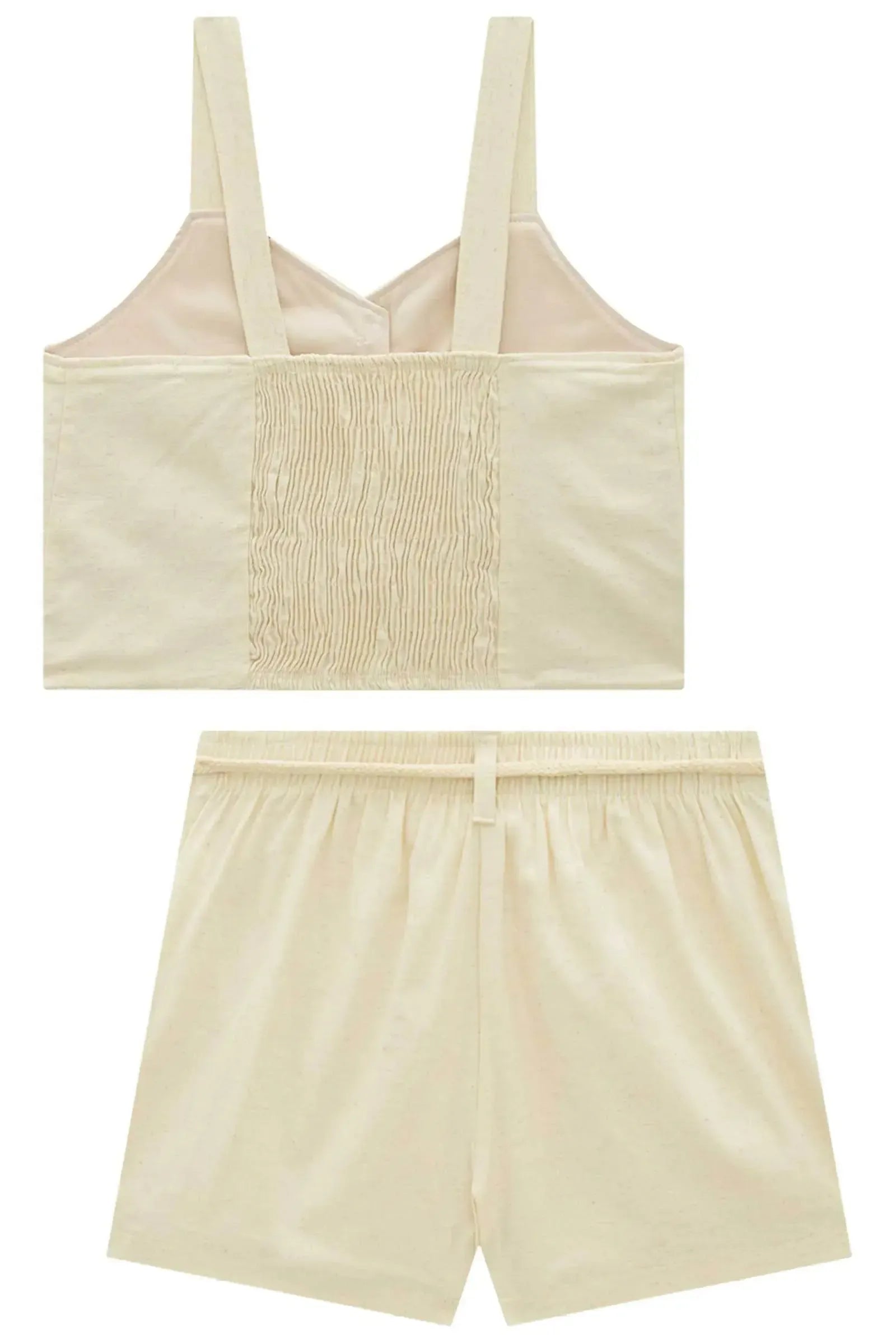 Conjunto de Regata e Shorts em Linho com Elastano 94417 Vic&Vicky Teen Menina