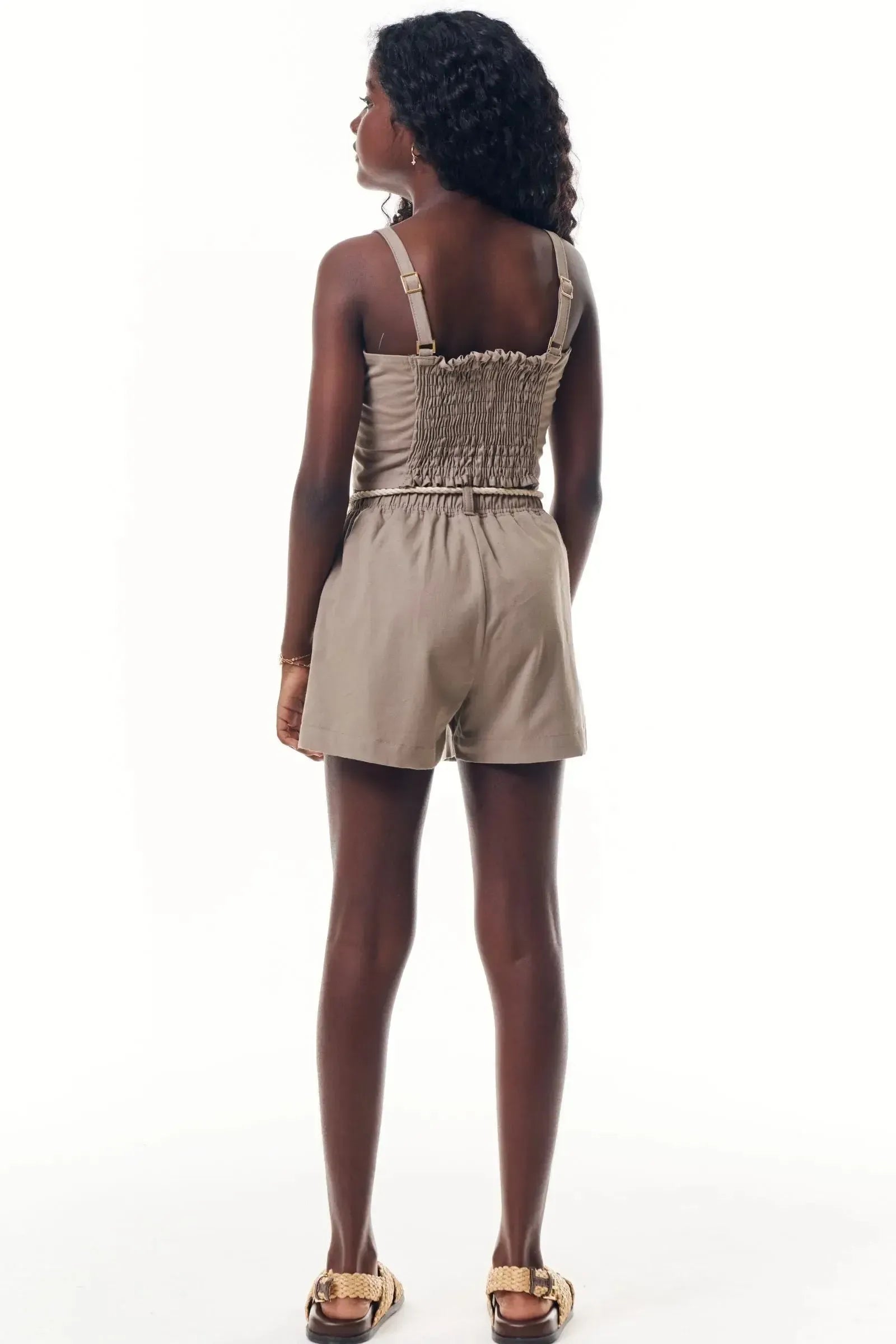 Conjunto de Regata e Shorts em Linho Santorine 92606 Lilimoon Teen Menina