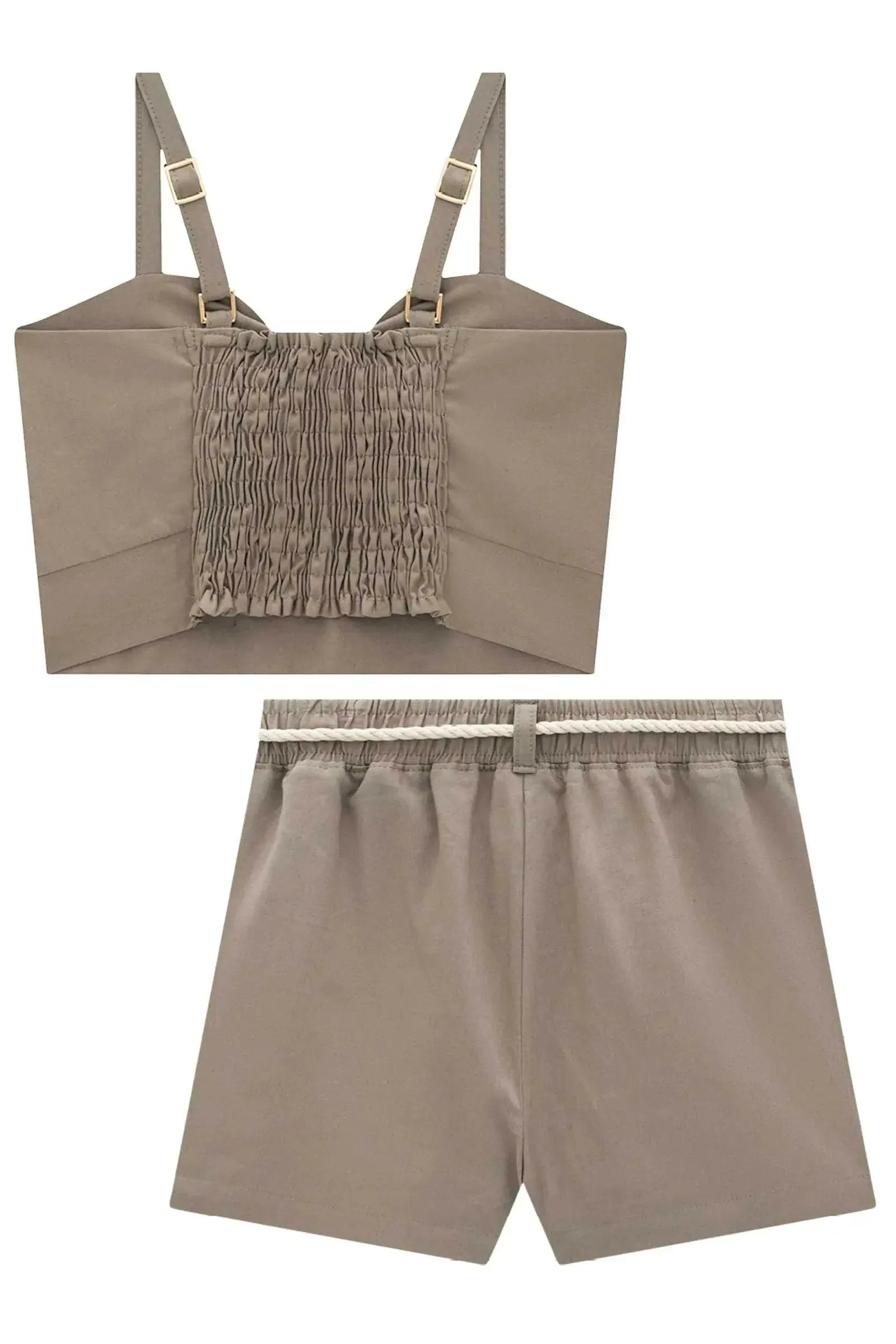 Conjunto de Regata e Shorts em Linho Santorine 92606 Lilimoon Teen Menina