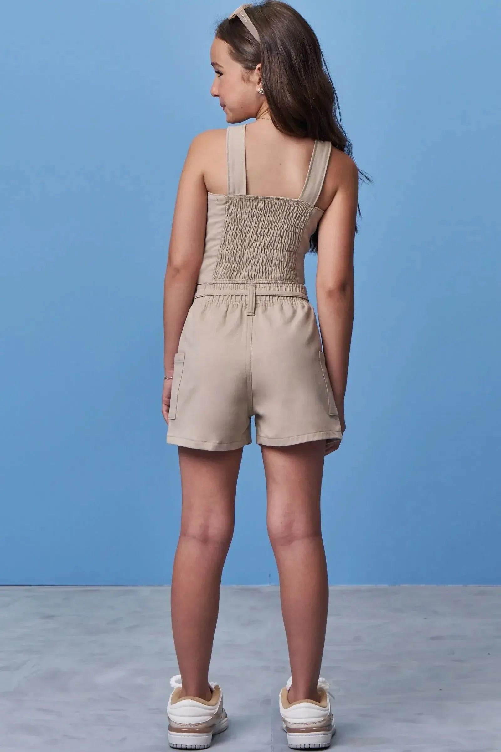 Conjunto de Regata e Shorts em Sarja com Elastano 98507 Vic Teen Menina