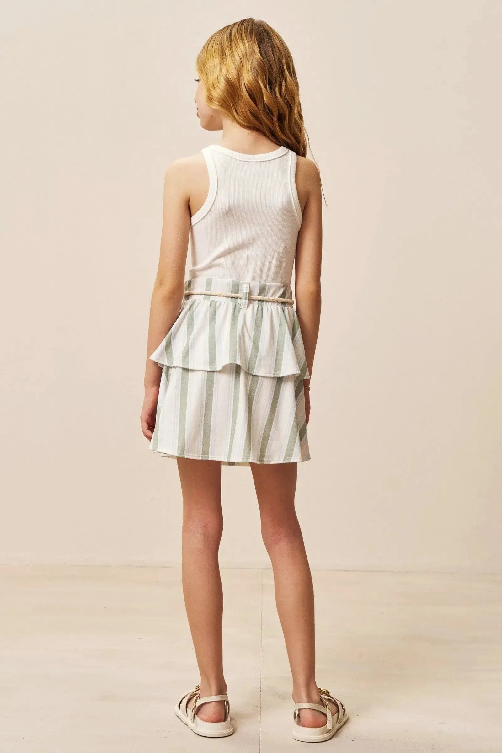 Conjunto de Regata em Canelado Liz e Saia em Malha Fresh com Shorts Embutido 96890 Vic&Vicky Teen Menina