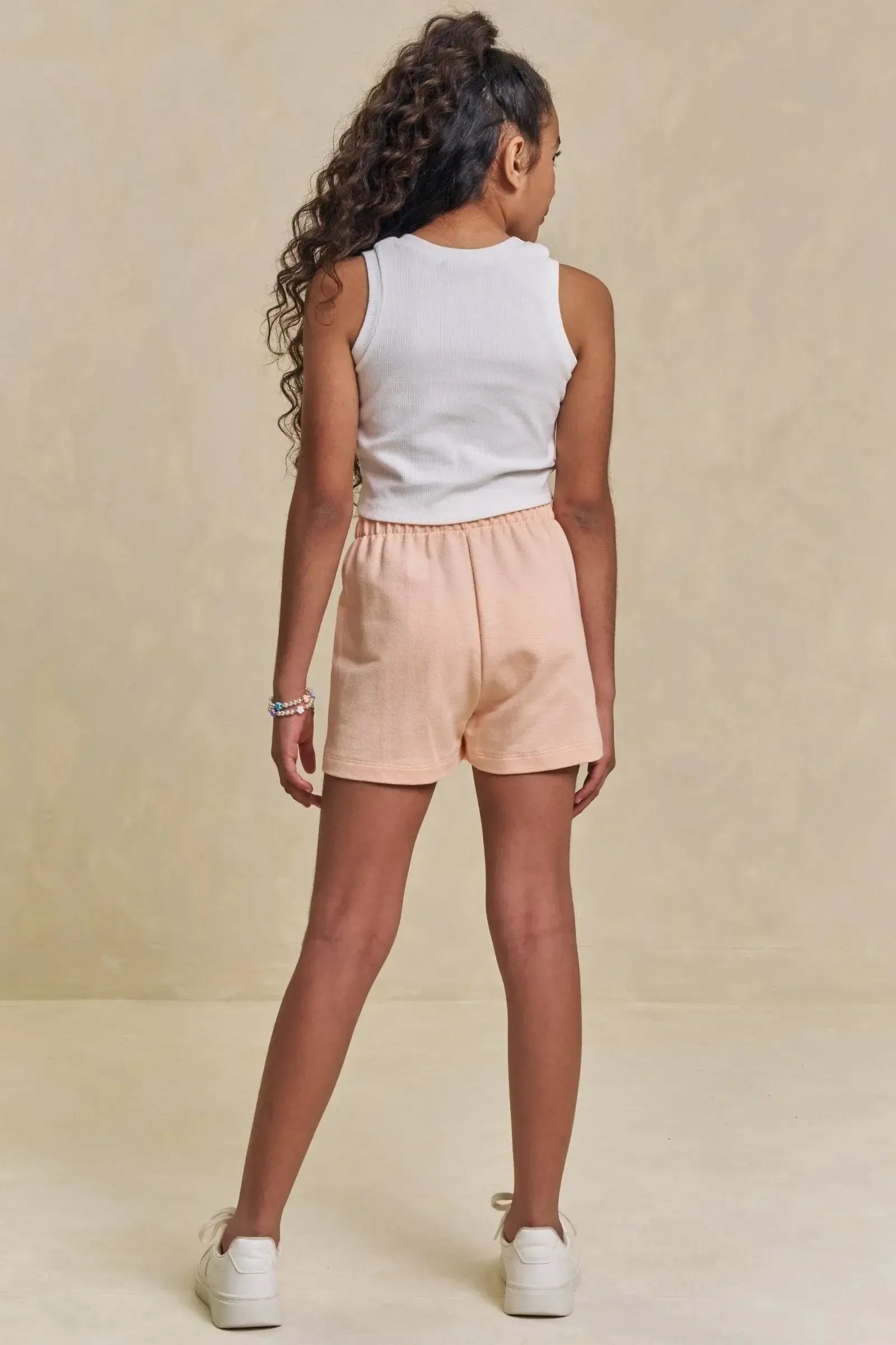 Conjunto de Regata em Canelado Liz e Short Saia em Moletom sem Pelúcia 96234 Lilimoon Teen Menina