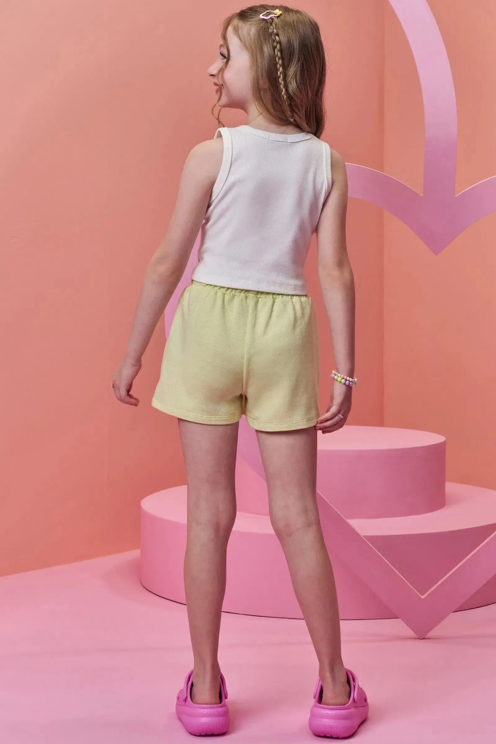 Conjunto de Regata em Canelado Liz e Short Saia em Moletom sem Pelúcia 98379 Infanti Infantil Menina