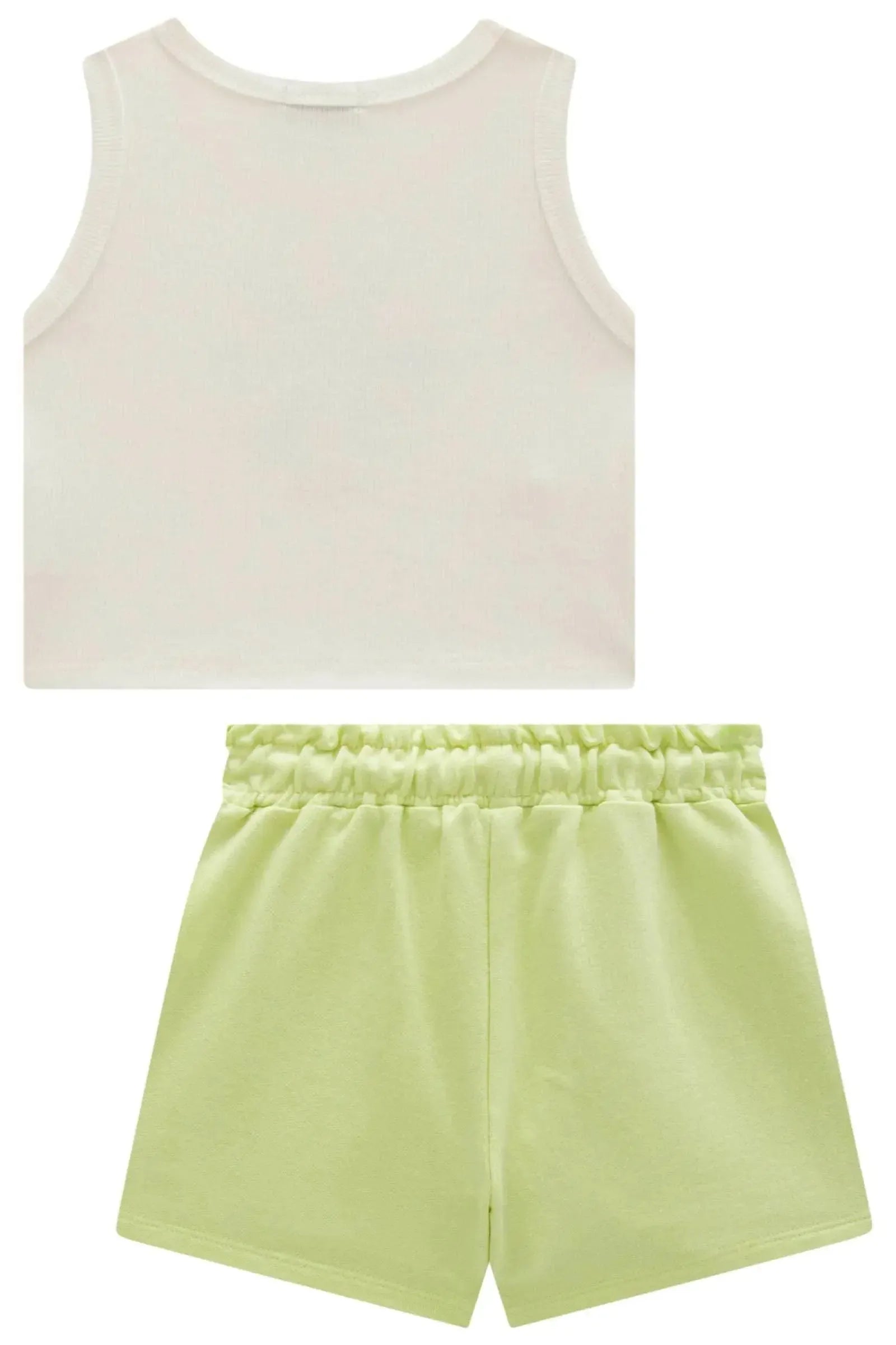 Conjunto de Regata em Canelado Liz e Short Saia em Moletom sem Pelúcia 98379 Infanti Infantil Menina