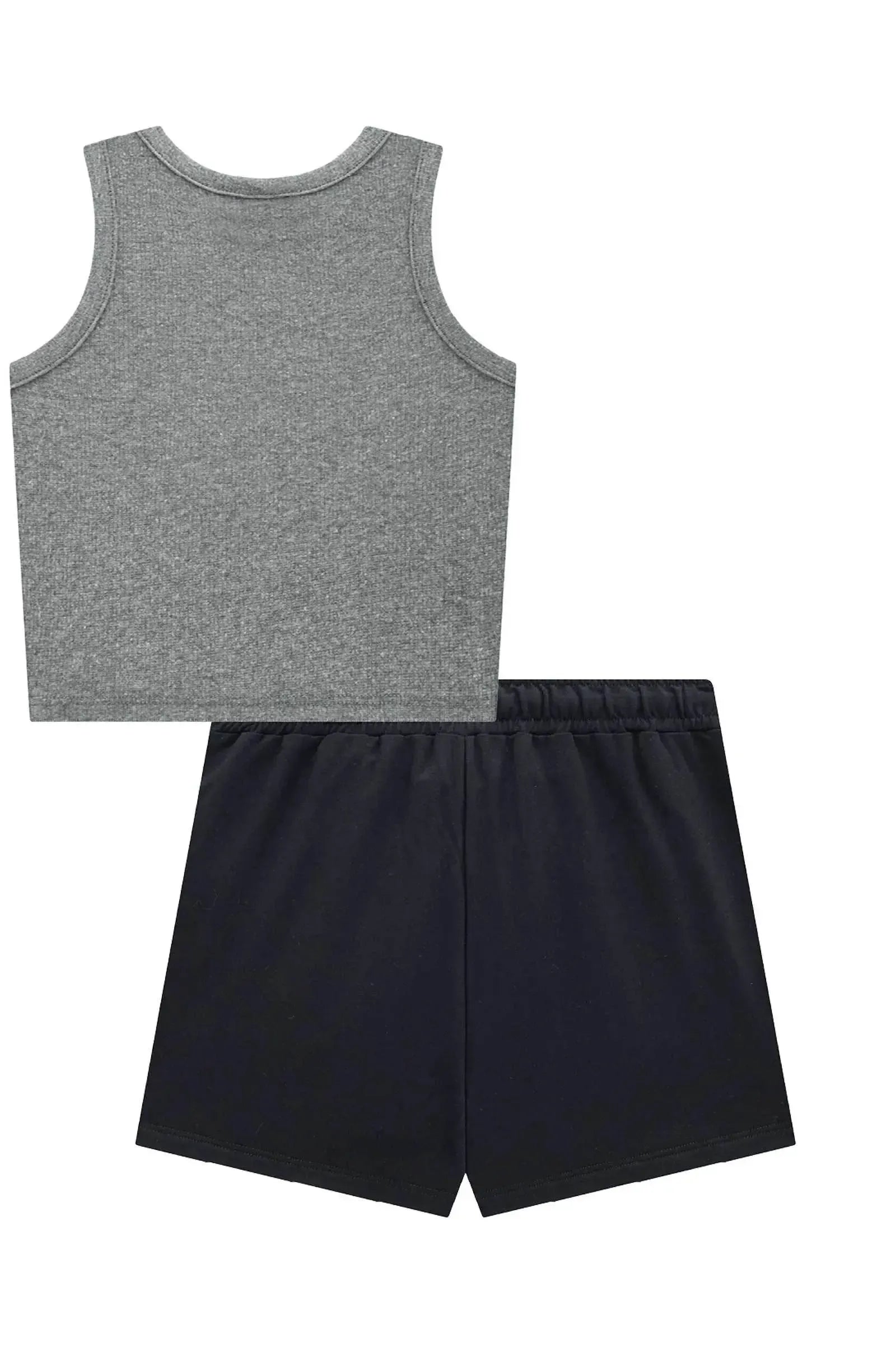 Conjunto de Regata em Canelado Liz e Short Saia em Molevisco 95961 Vic&Vicky Teen Menina