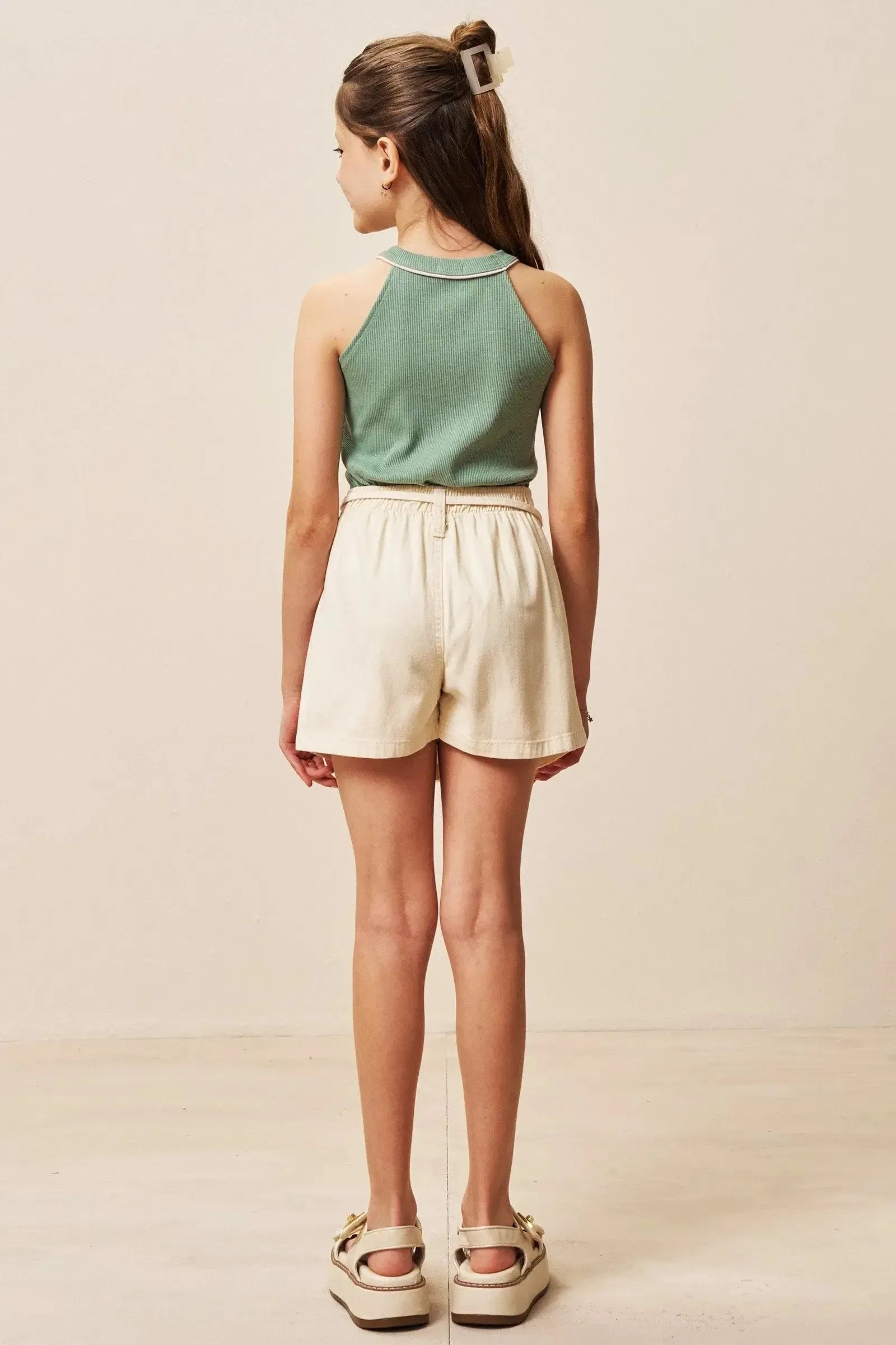 Conjunto de Regata em Canelado Liz e Short Saia em Sarja com Elastano 94953 Vic&Vicky Teen Menina