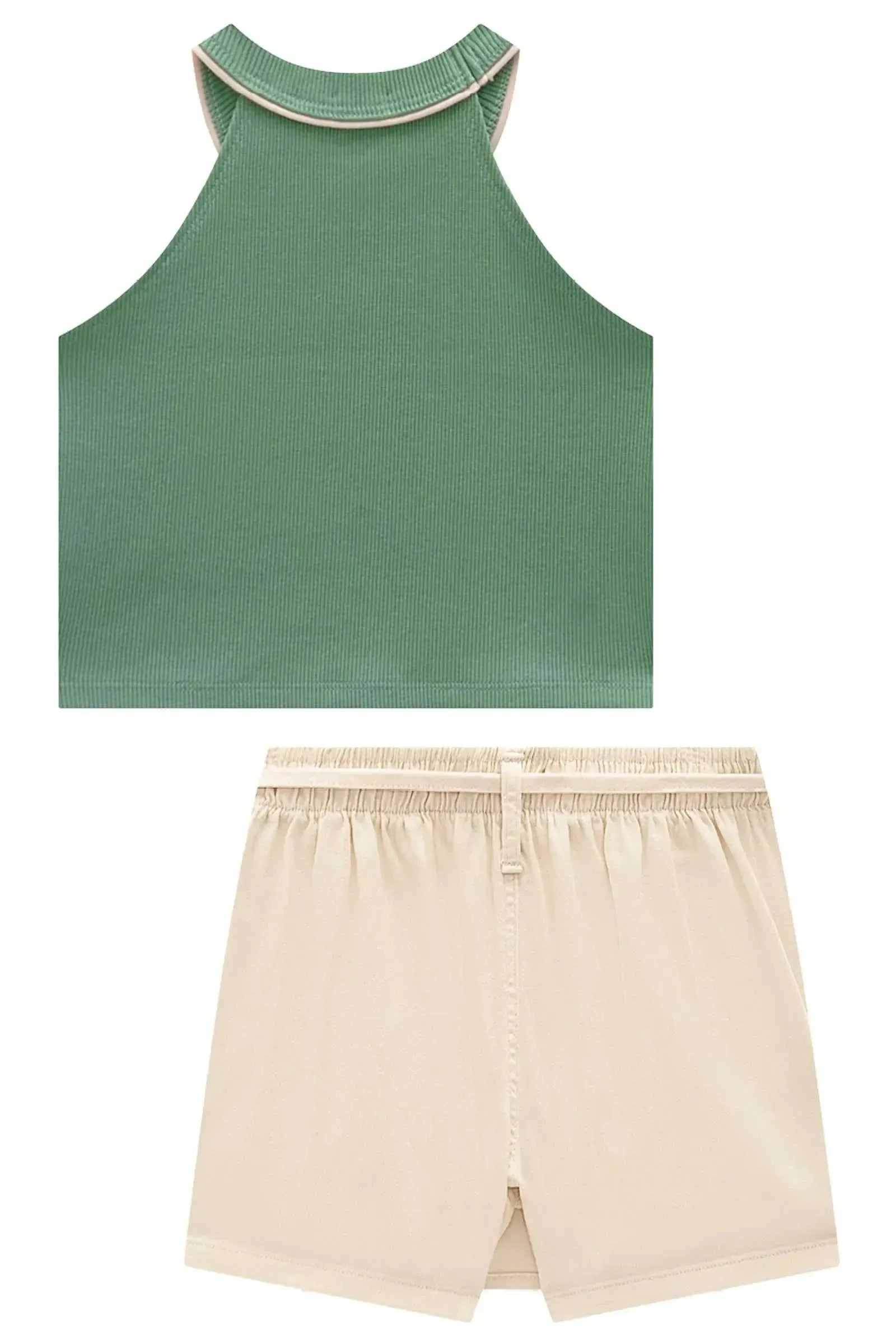 Conjunto de Regata em Canelado Liz e Short Saia em Sarja com Elastano 94953 Vic&Vicky Teen Menina