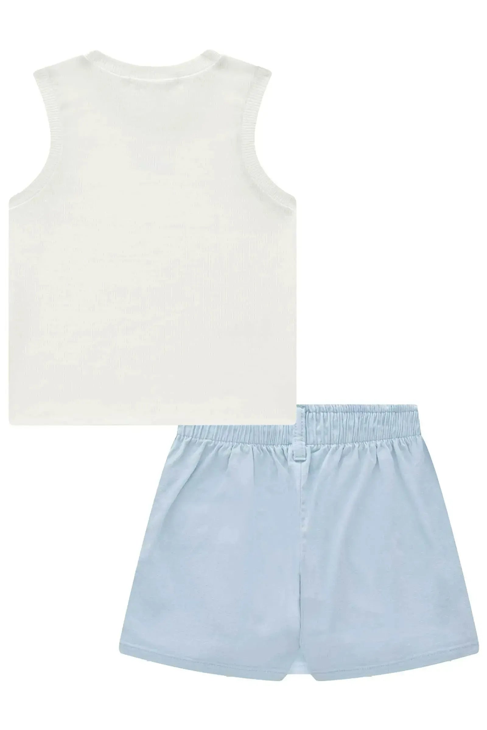 Conjunto de Regata em Canelado Liz e Short Saia em Sarja com Elastano 96261 Lilimoon Teen Menina