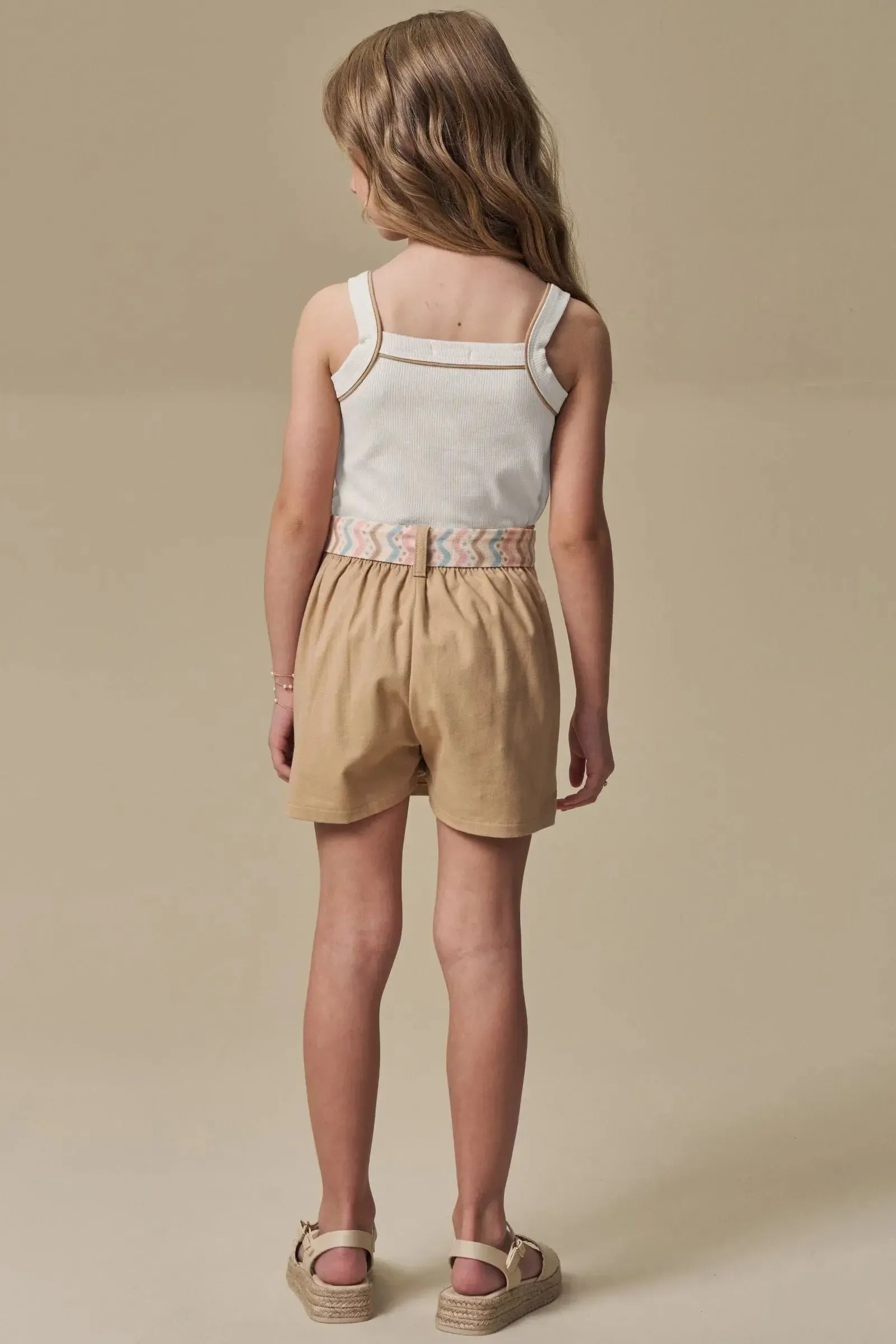 Conjunto de Regata em Canelado Liz e Short Saia em Sarja com Elastano 97047 Infanti Infantil Menina