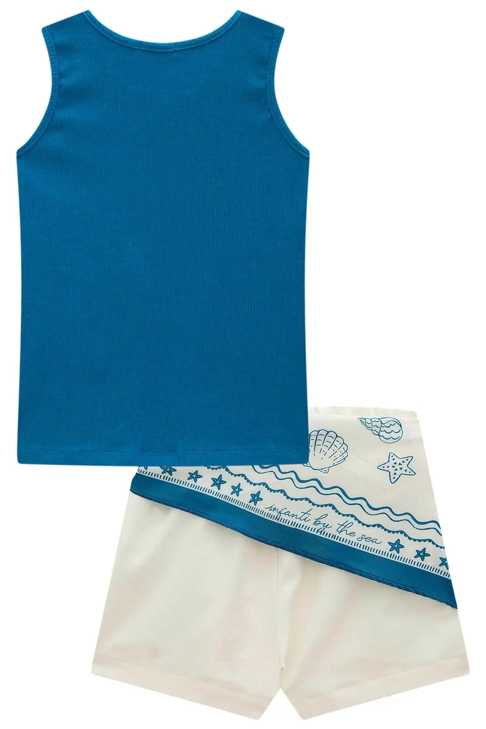 Conjunto de Regata em Canelado Liz e Short Saia em Sarja com Elastano 98920 Infanti Infantil Menina
