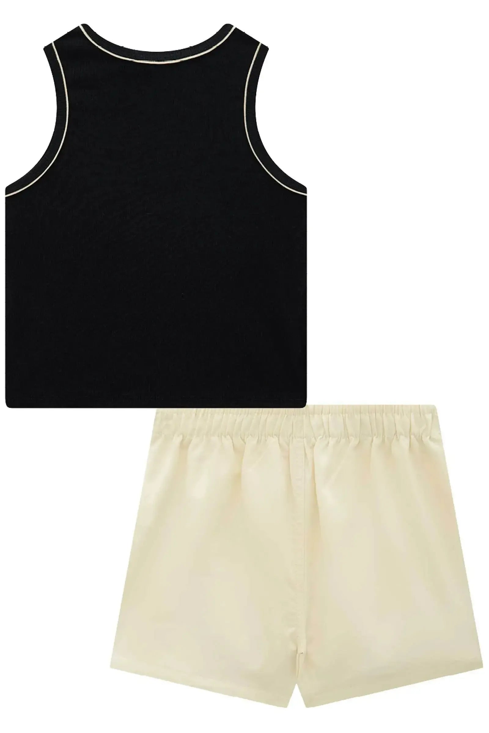 Conjunto de Regata em Canelado Liz e Short Saia em Tecido Plano de Viscose 94628 Lilimoon Teen Menina