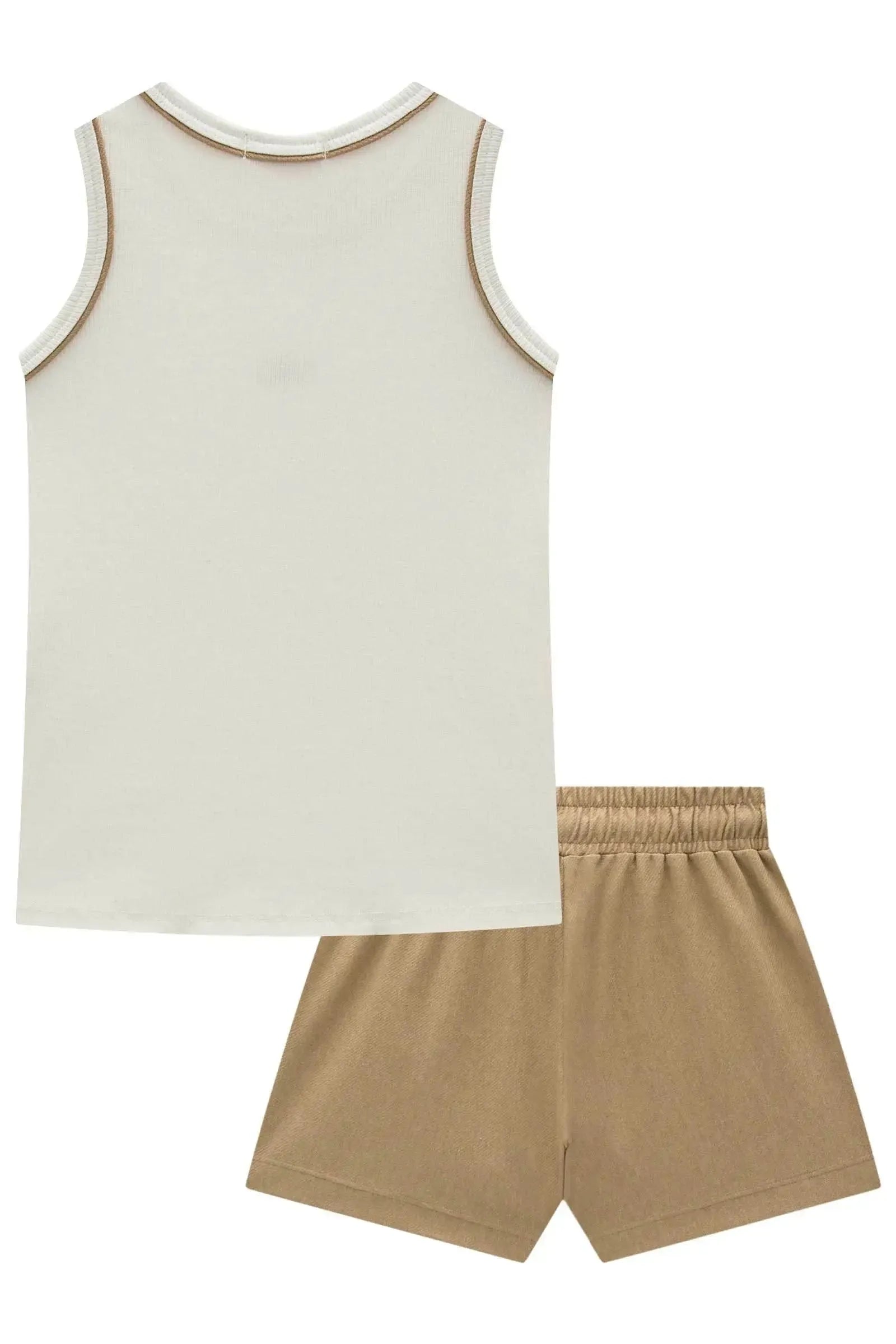 Conjunto de Regata em Canelado Liz e Shorts em Cotton Jeans 98510 Vic Teen Menina