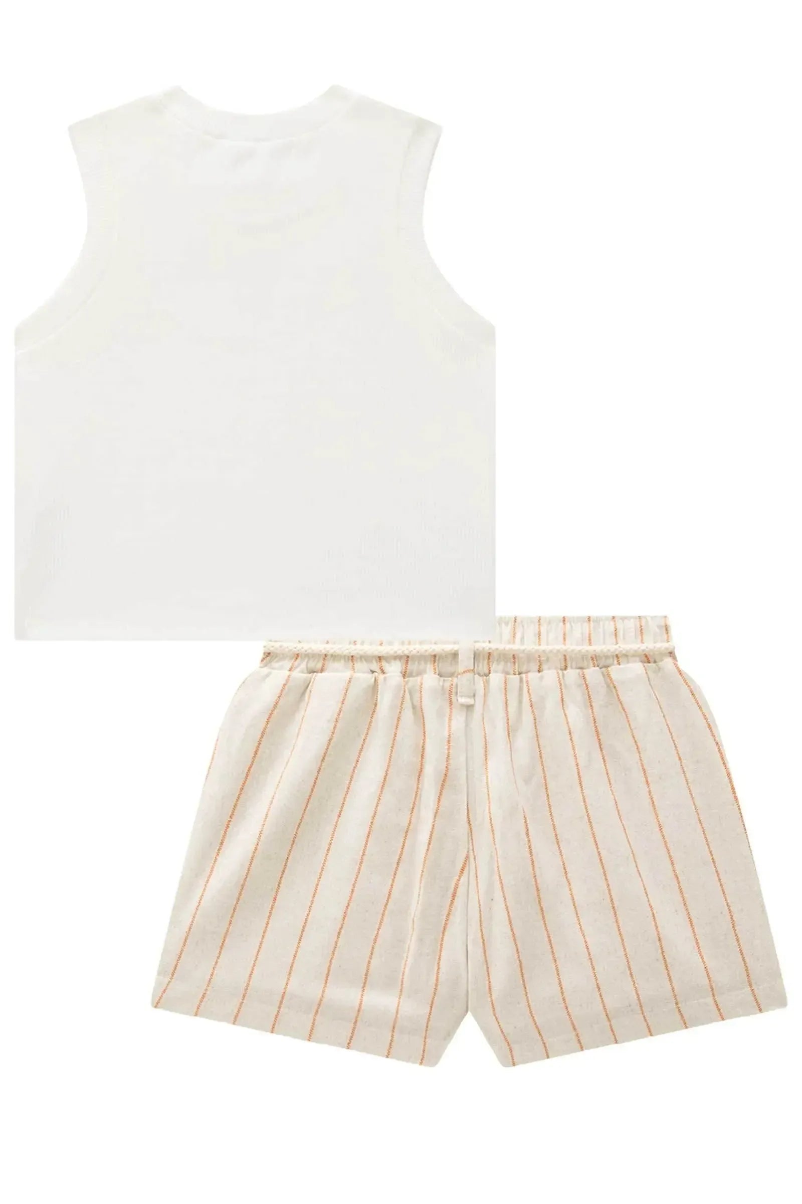 Conjunto de Regata em Canelado Liz e Shorts em Linho Rayon 95501 Lilimoon Teen Menina