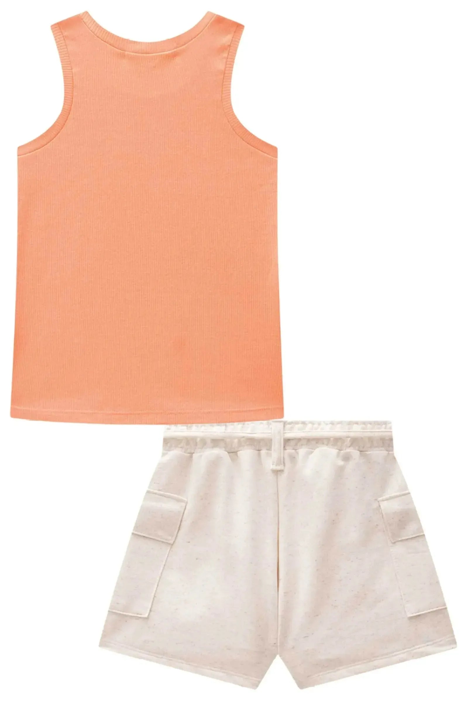Conjunto de Regata em Canelado Liz e Shorts em Moletom sem Pelúcia 98616 Lilimoon Teen Menina