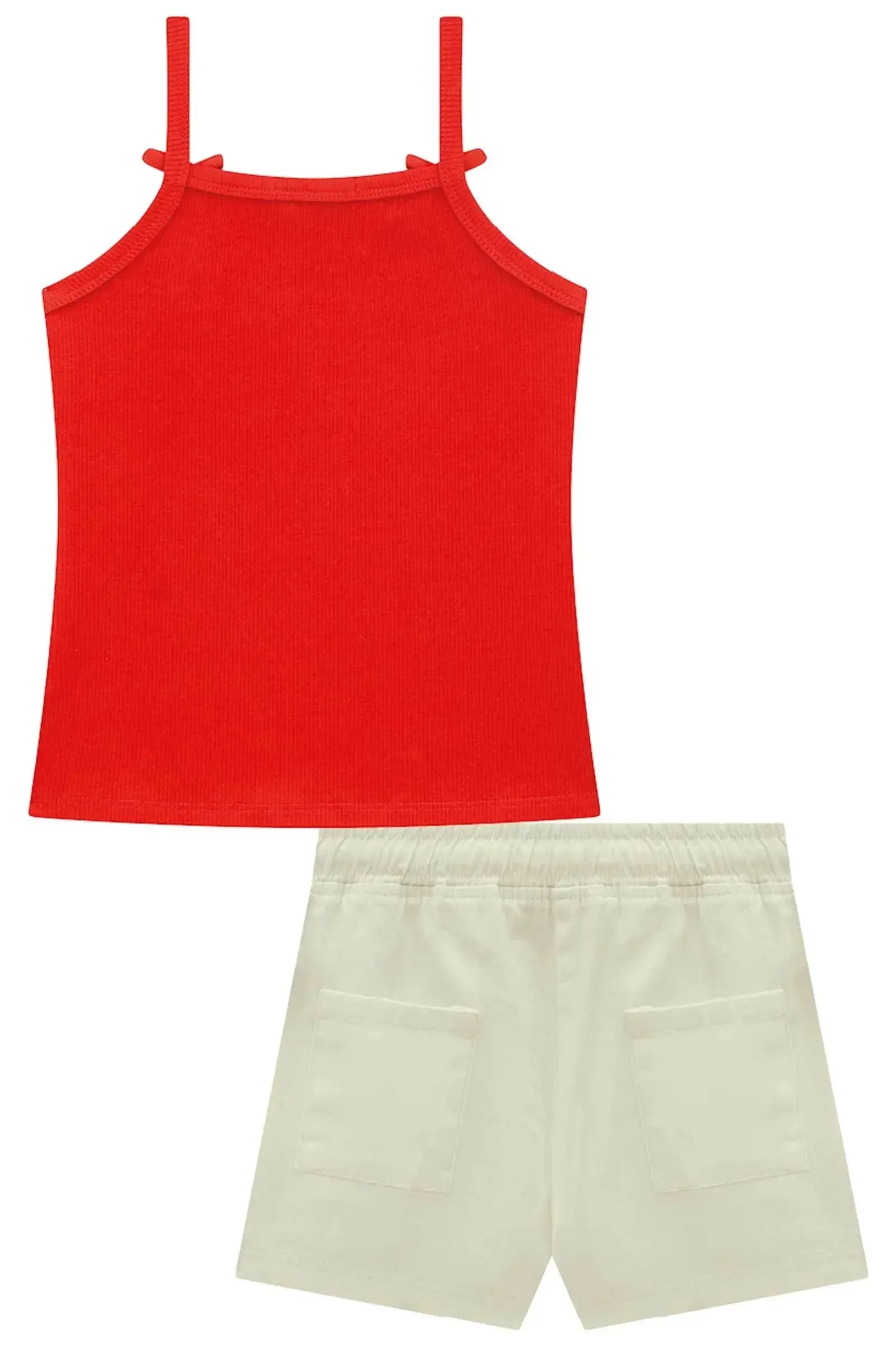 Conjunto de Regata em Canelado Liz e Shorts em Sarja com Elastano 95859 Lilimoon Teen Menina