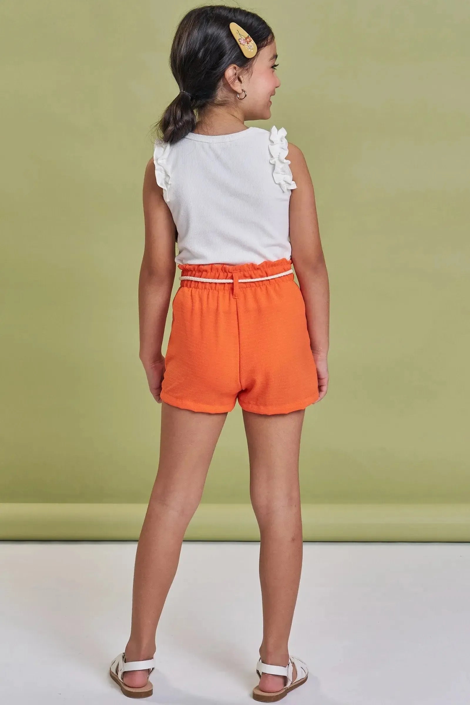 Conjunto de Regata em Canelado Liz e Shorts em Tecido Air Flow 92997 Kukiê Infantil Menina