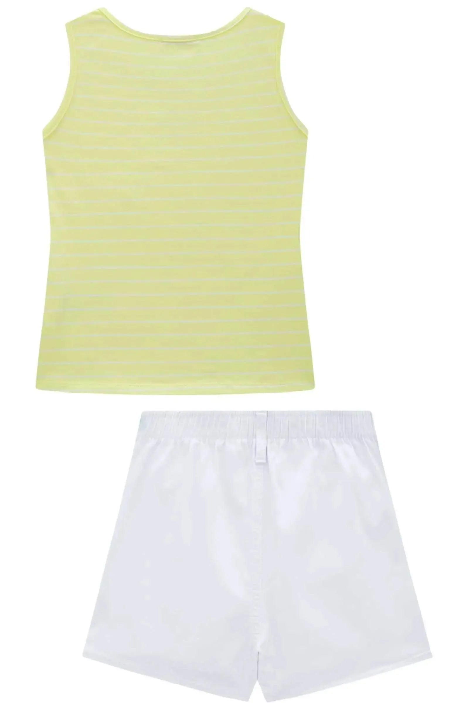 Conjunto de Regata em Cotton e Short Saia em Sarja com Elastano 96856 Vic&Vicky Teen Menina