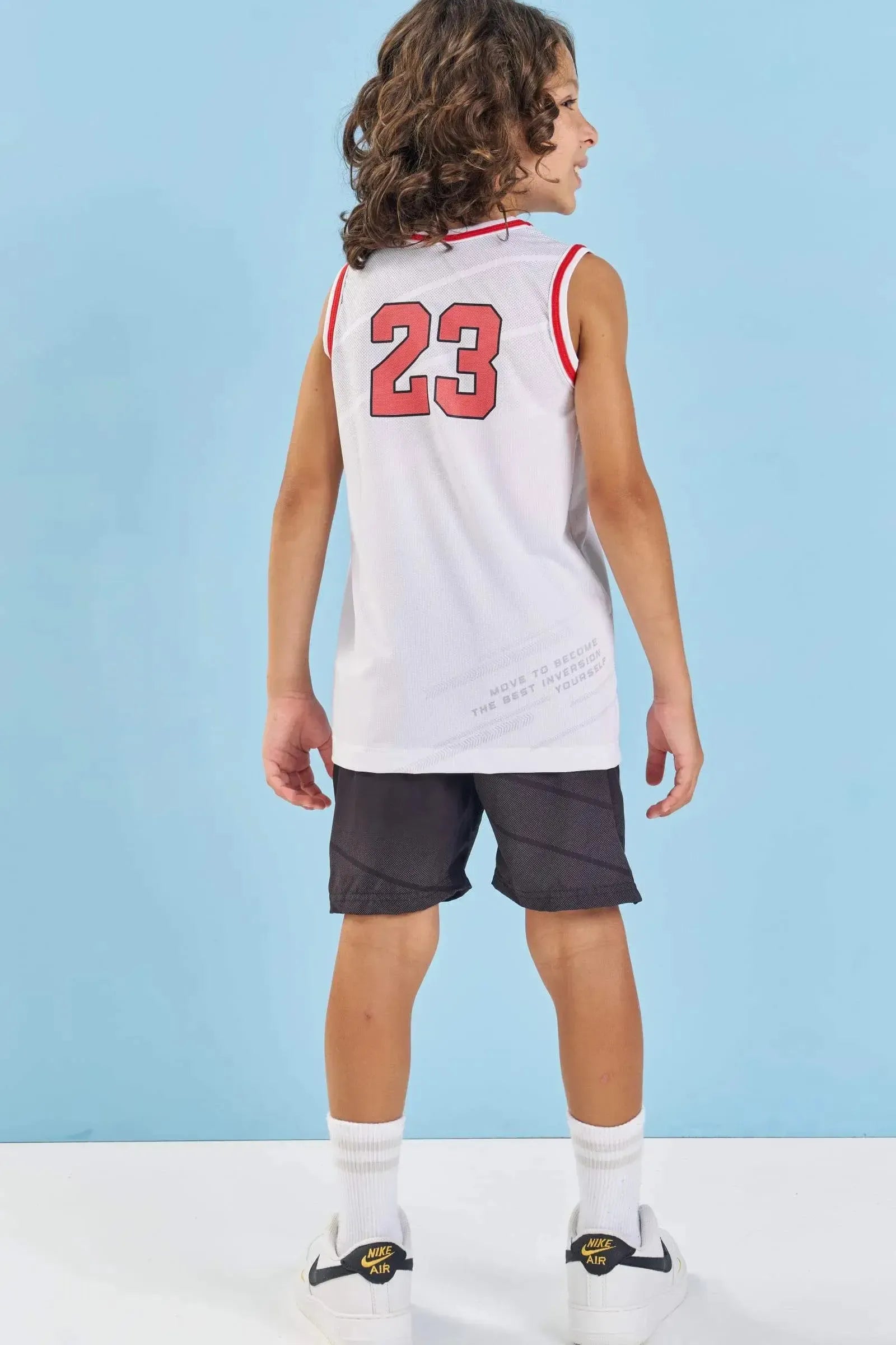 Conjunto de Regata em Malha Dry Space Green e Bermuda em Nylon Ergonomic com Elastano 88010 LucBoo Infantil Menino