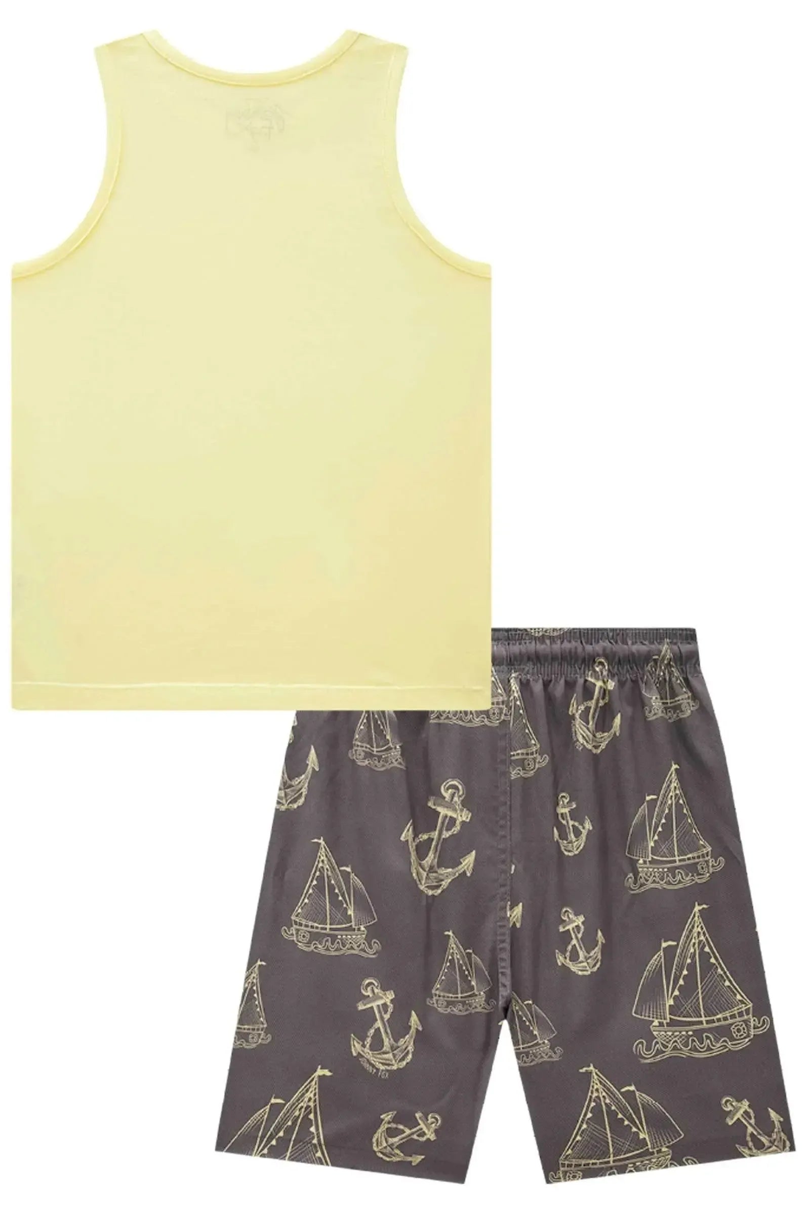 Conjunto de Regata em Meia Malha e Bermuda Boxer em Nylon Ergonomic 83810 Johnny Fox Teen Menino