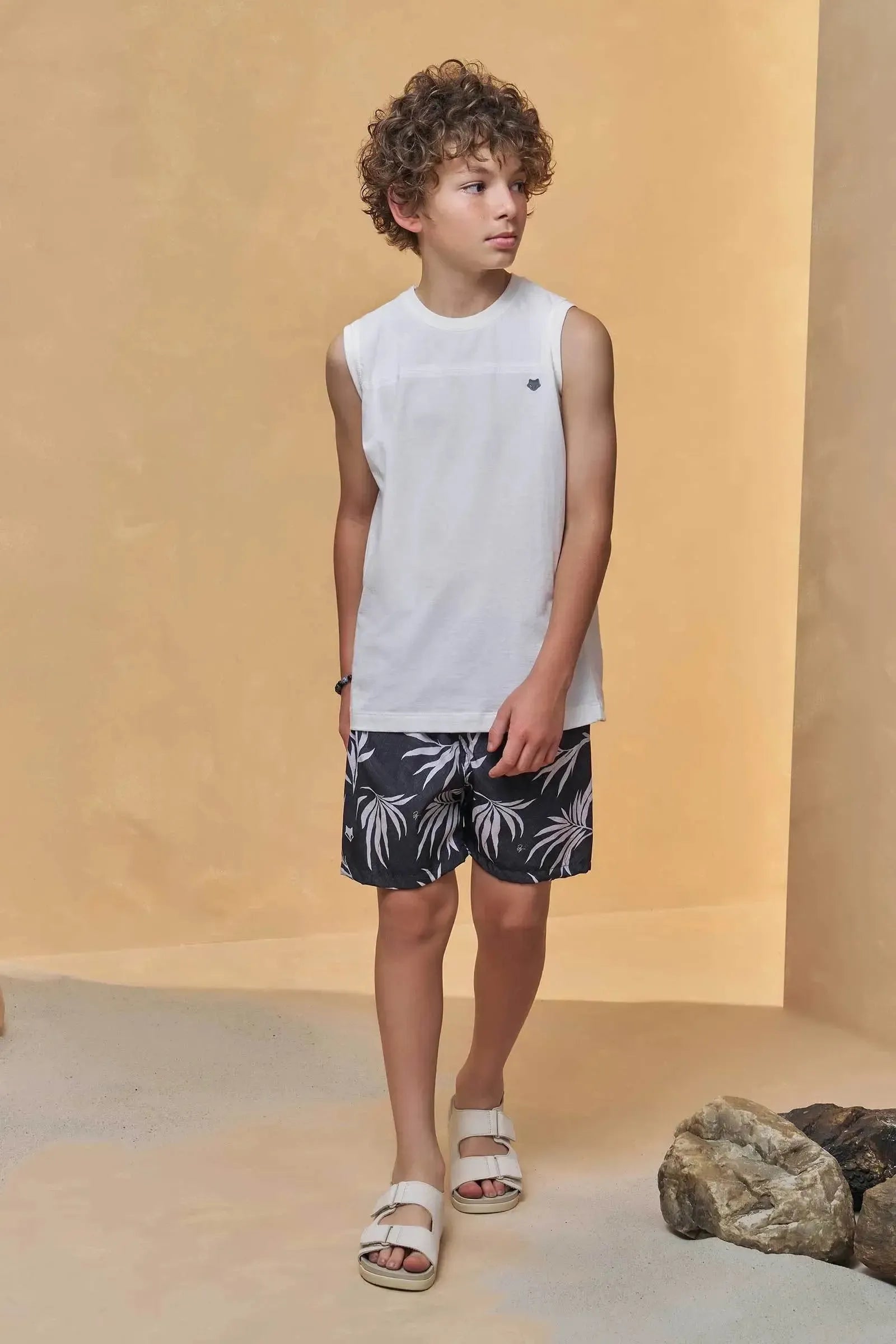 Conjunto de Regata em Meia Malha e Bermuda em Nylon Ergonomic com Elastano 96715 Johnny Fox Teen Menino