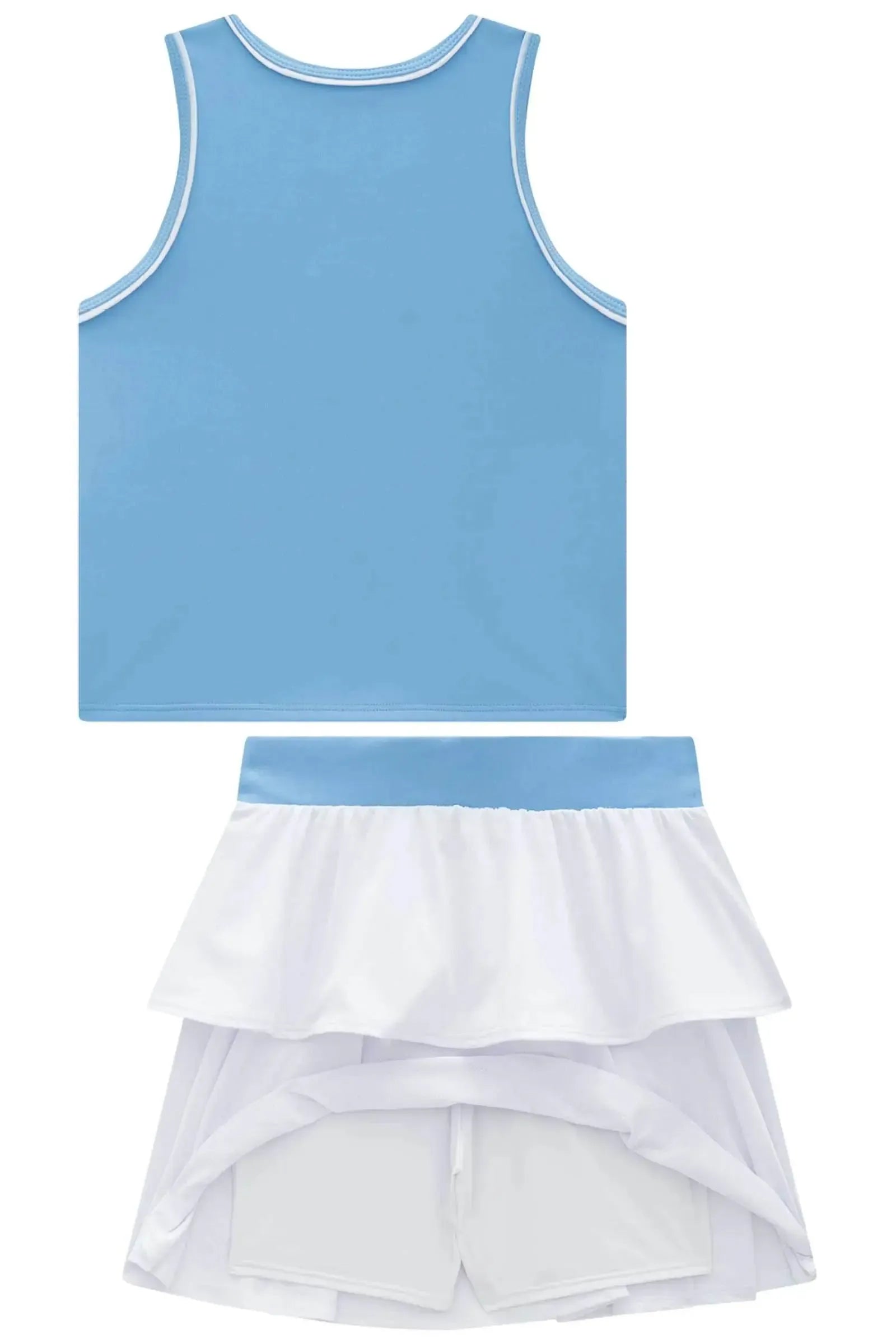 Conjunto de Regata em Poliamida e Saia em Malha Yuki com Shorts Embutido 96536 Vic&Vicky Teen Menina
