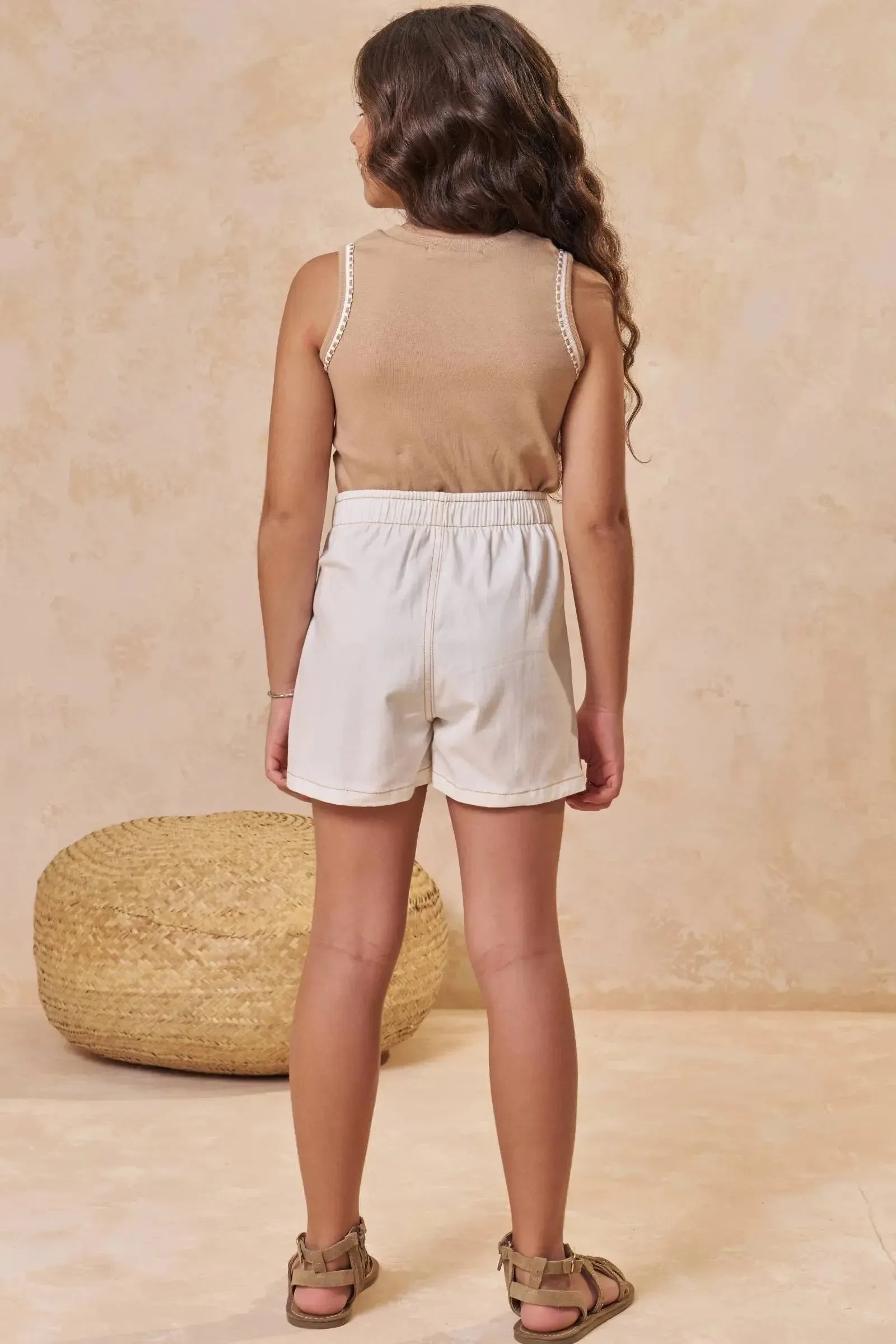 Conjunto de Regata em Ribana 1x1 e Short Saia em Sarja com Elastano 95507 Lilimoon Teen Menina
