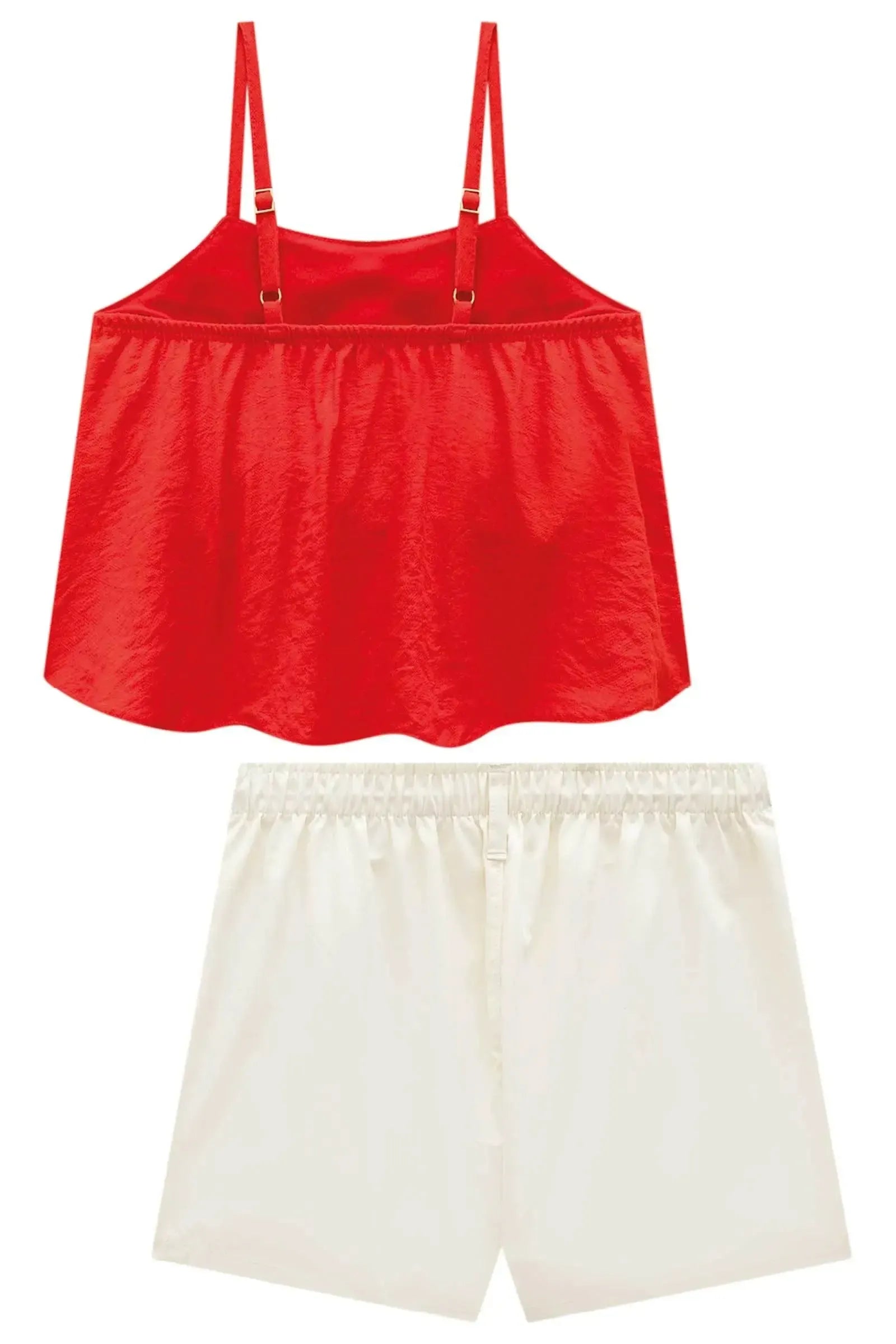 Conjunto de Regata em Viscose Aruba e Shorts em Alfaiataria Tecno Cargo 95952 Vic&Vicky Teen Menina