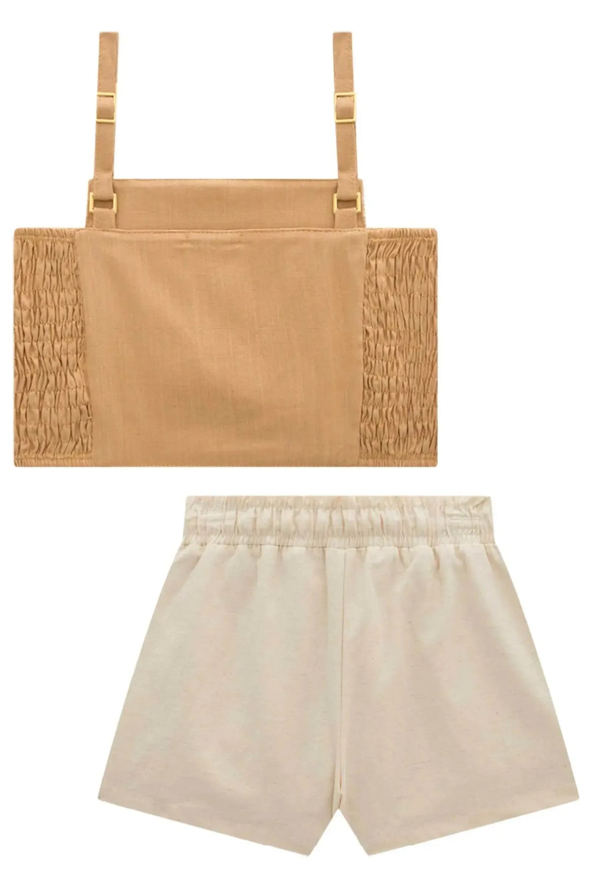 Conjunto de Regata em Viscose e Shorts em Linho com Elastano 98916 Vic Teen Menina