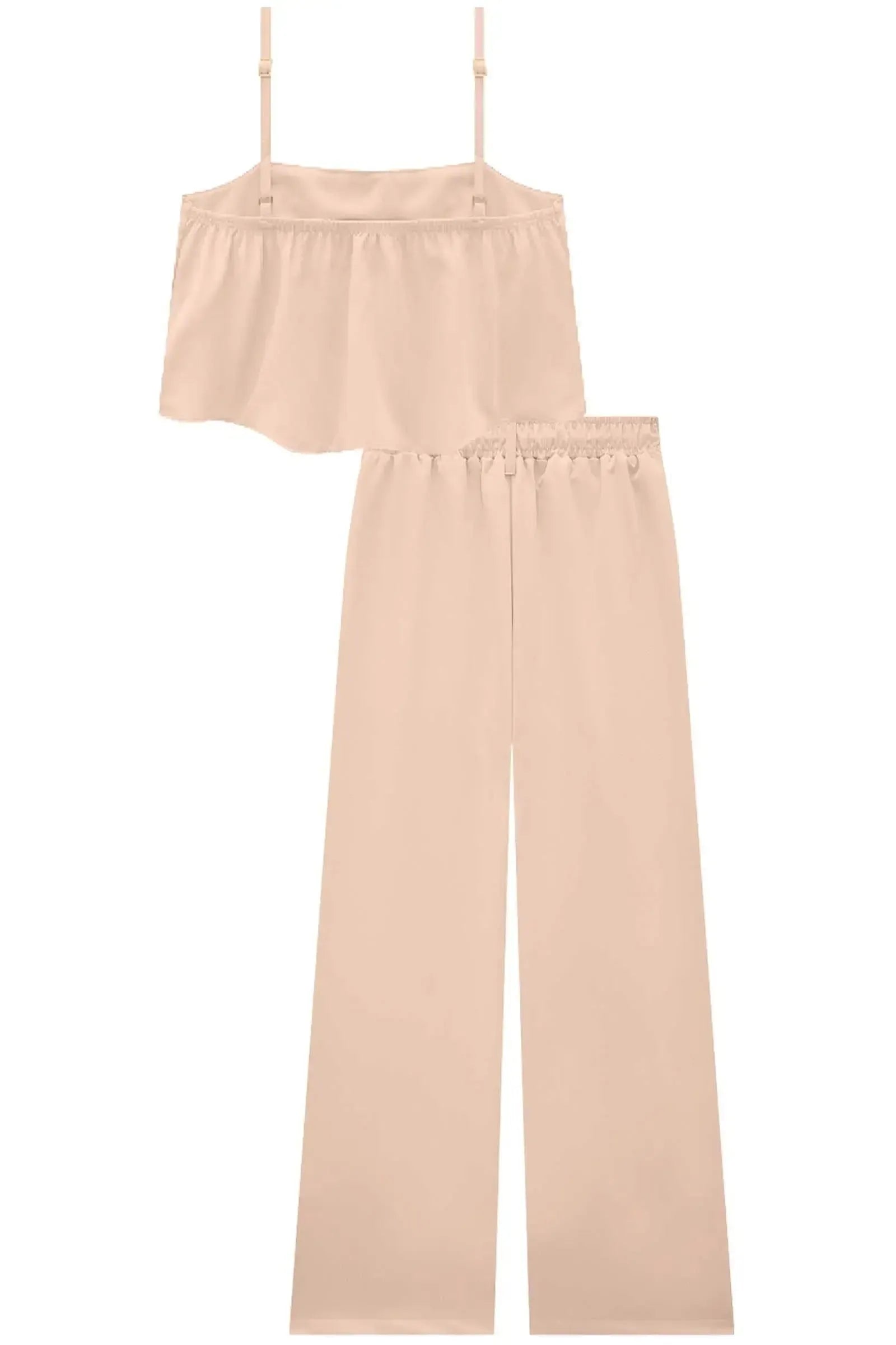 Conjunto de Top Cropped e Calça em Tecido Plano de Viscose 84670 Lilimoon Teen Menina