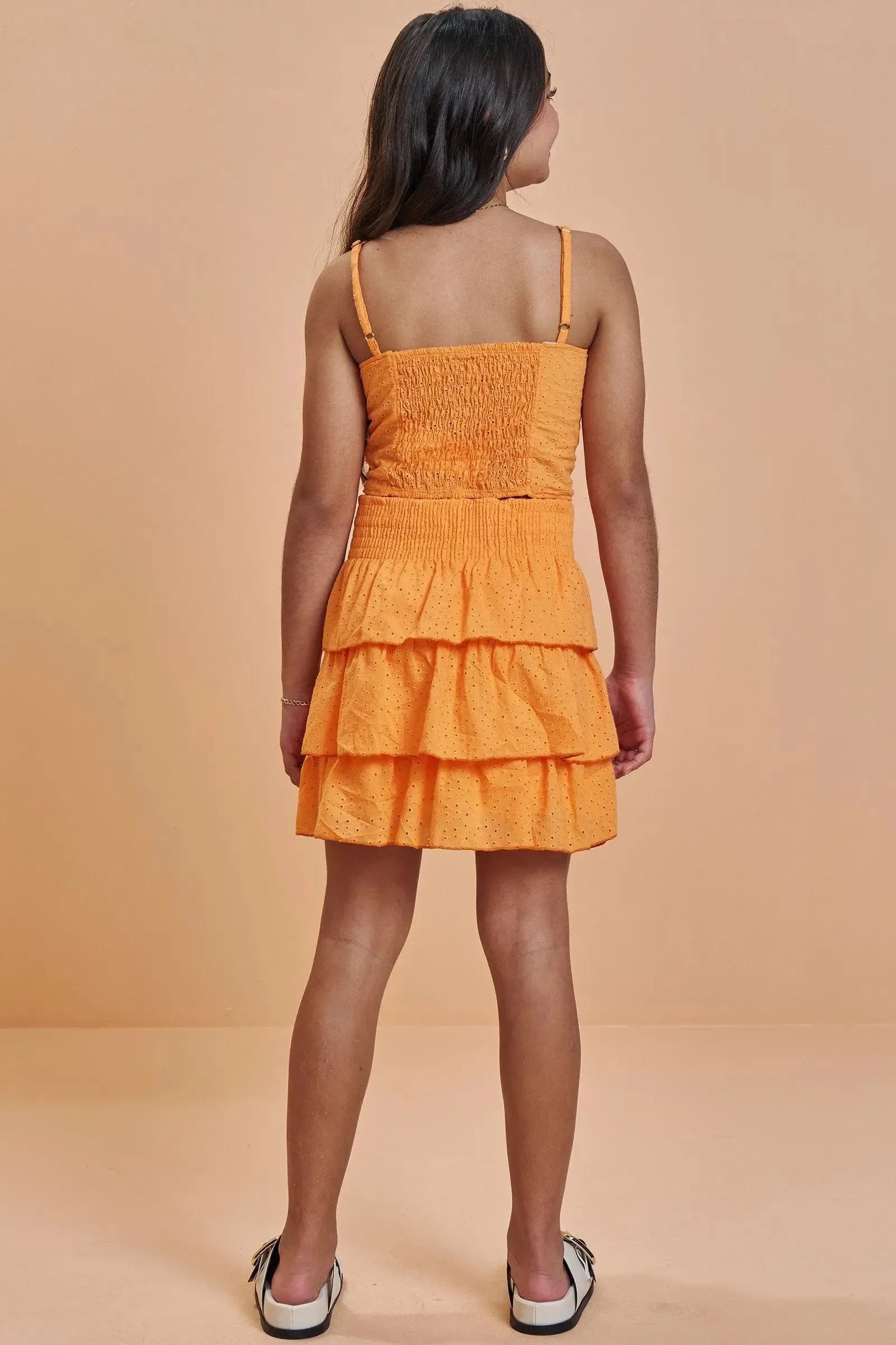 Conjunto de Top Cropped e Saia em Laise 92713 Vic&Vicky Teen Menina