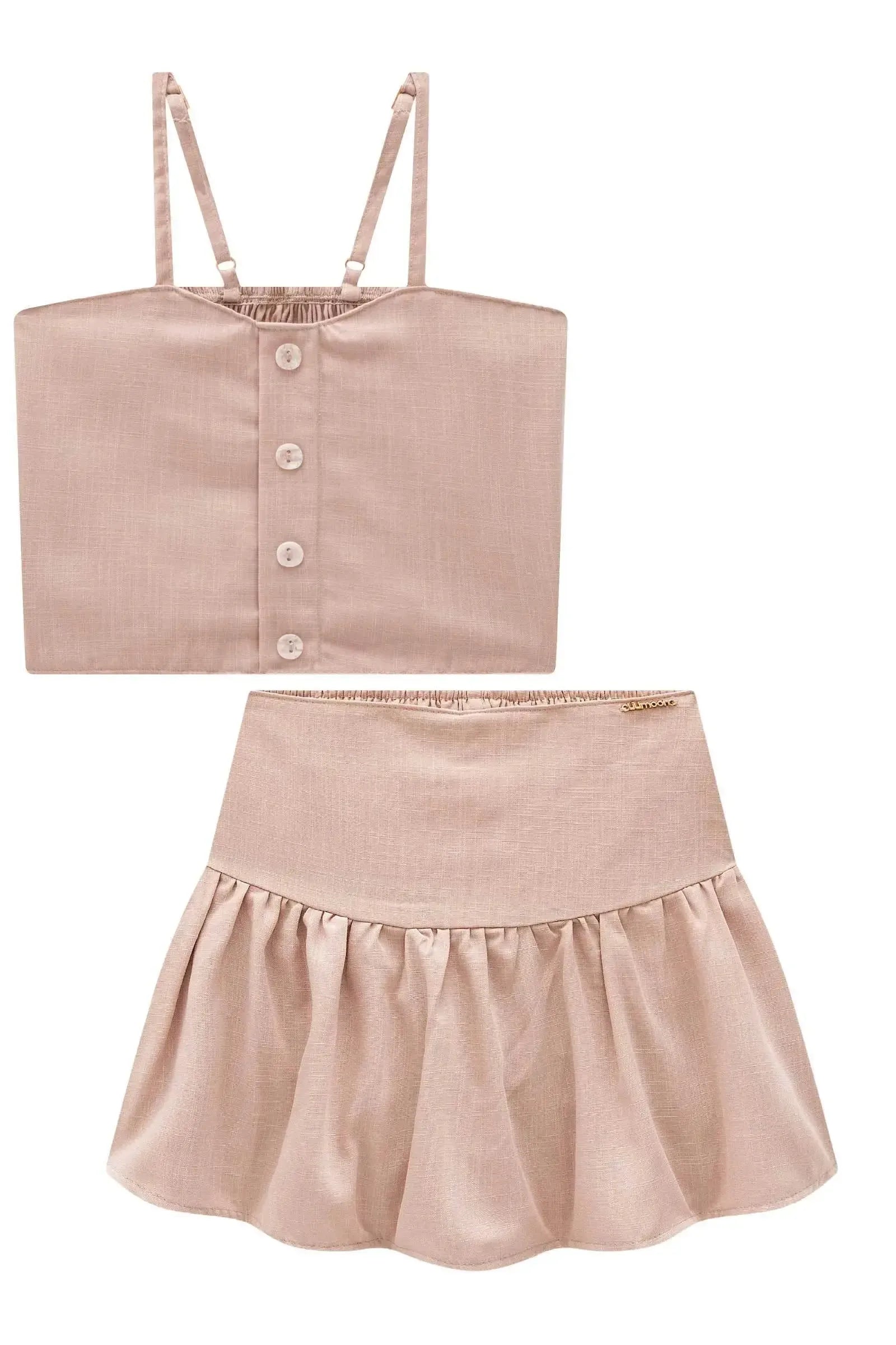 Conjunto de Top Cropped e Short Saia em Tecido New Positano 95205 Lilimoon Teen Menina