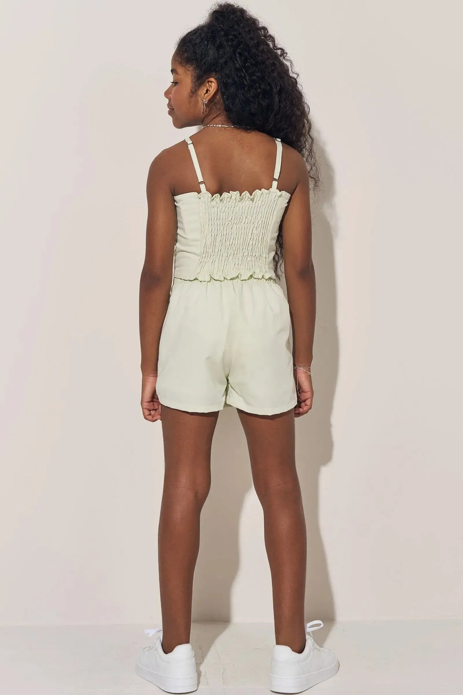Conjunto de Top Cropped e Short Saia em Tecido Plano de Viscose 83817 Lilimoon Teen Menina