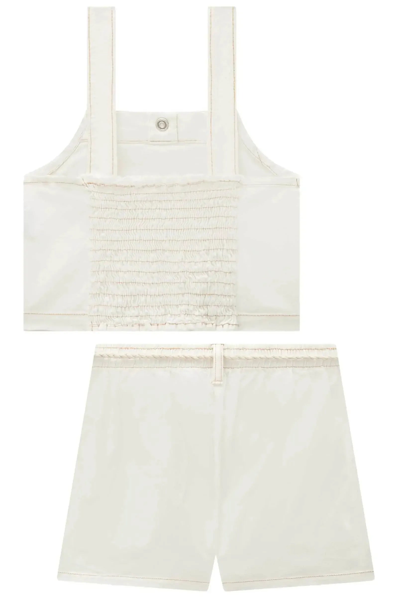 Conjunto de Top Cropped e Shorts em Sarja com Elastano 92676 Lilimoon Teen Menina