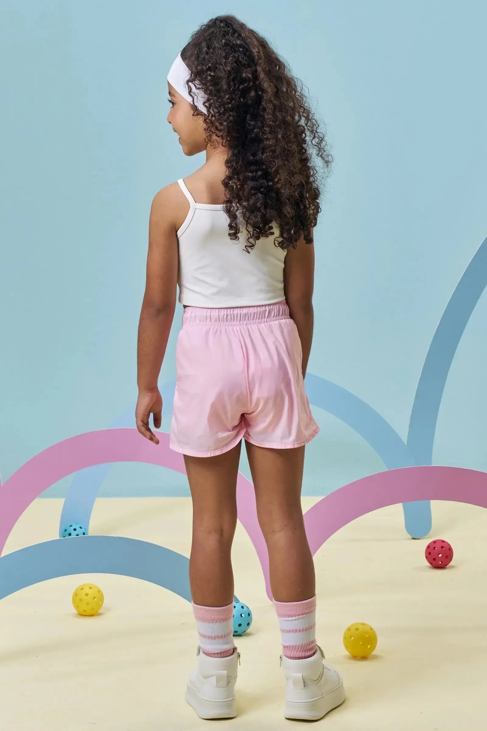 Conjunto de Top Cropped em Poliamida e Shorts em Air Tech 96966 Kukiê Infantil Menina