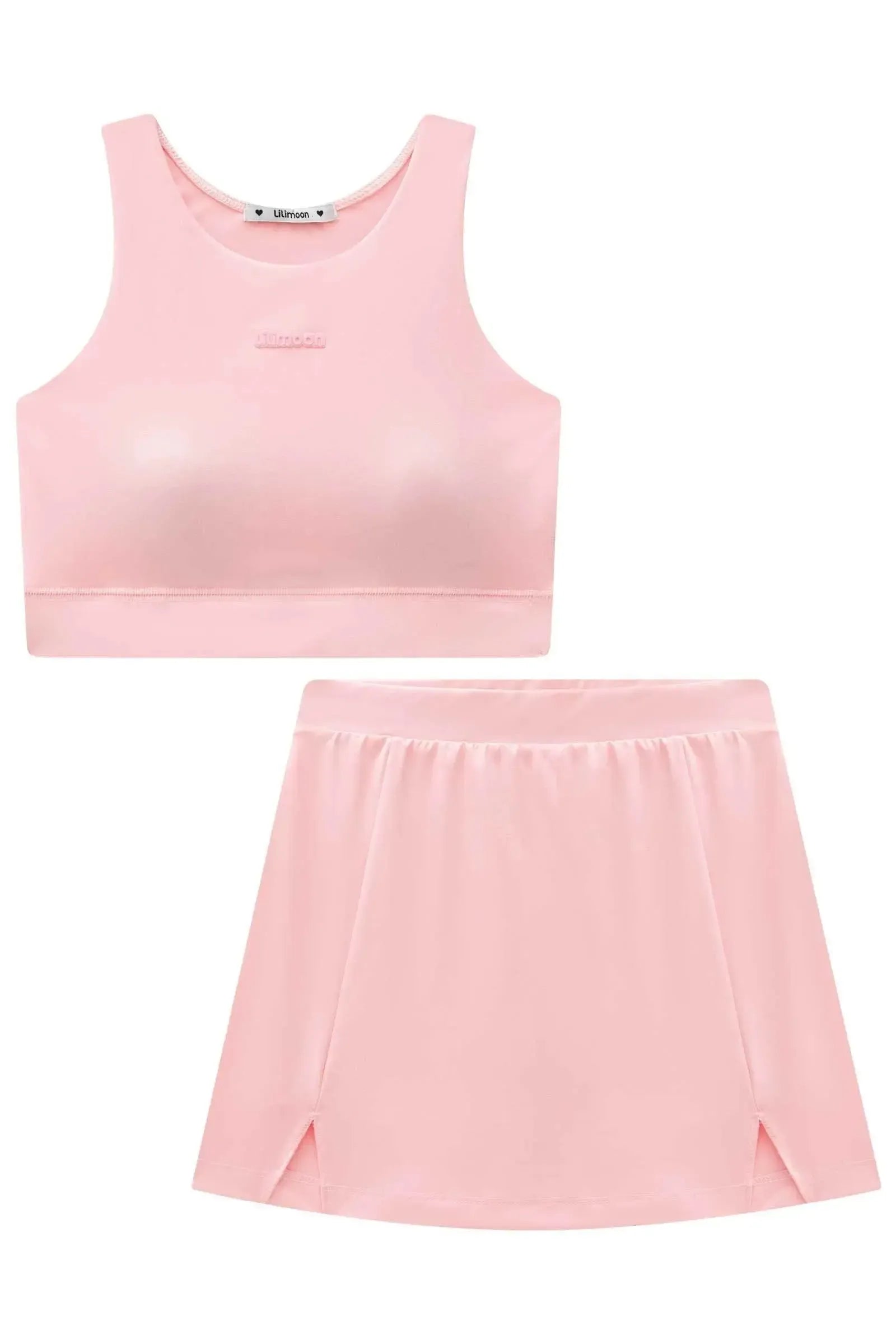 Conjunto de Top e Saia com Shorts Embutido em Malha UV Dry com Proteção UV 50+ 96483 Lilimoon Teen Menina