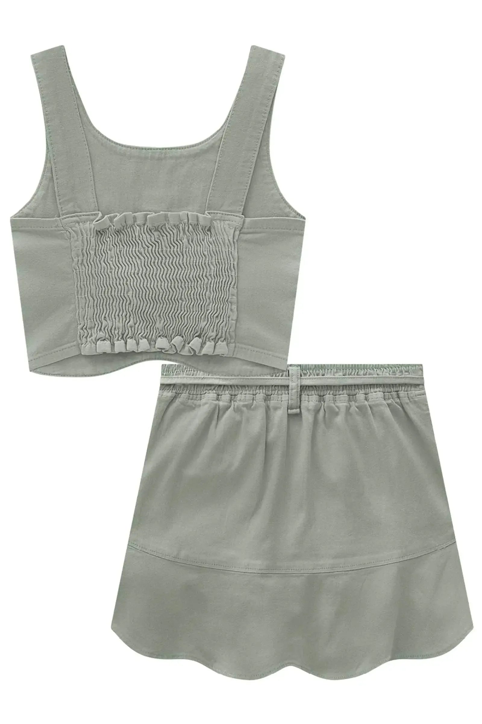 Conjunto de Top e Saia em Sarja com Elastano 95329 Lilimoon Teen Menina