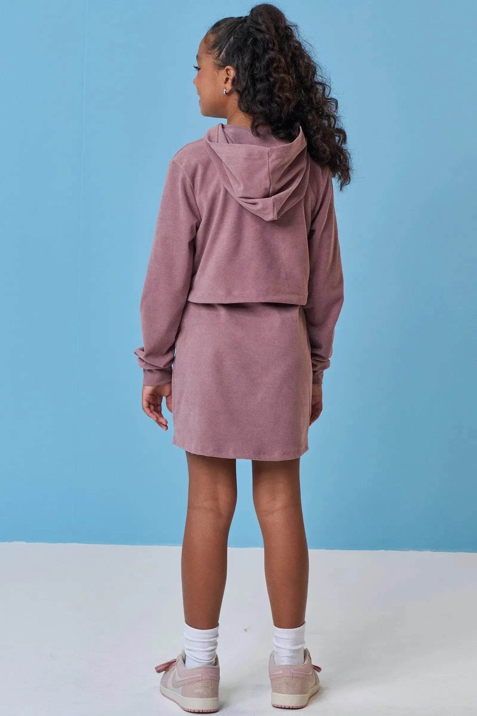 Conjunto de Vestido e Blusão Cropped em Tricô Luxo 92206 Vic&Vicky Teen Menina