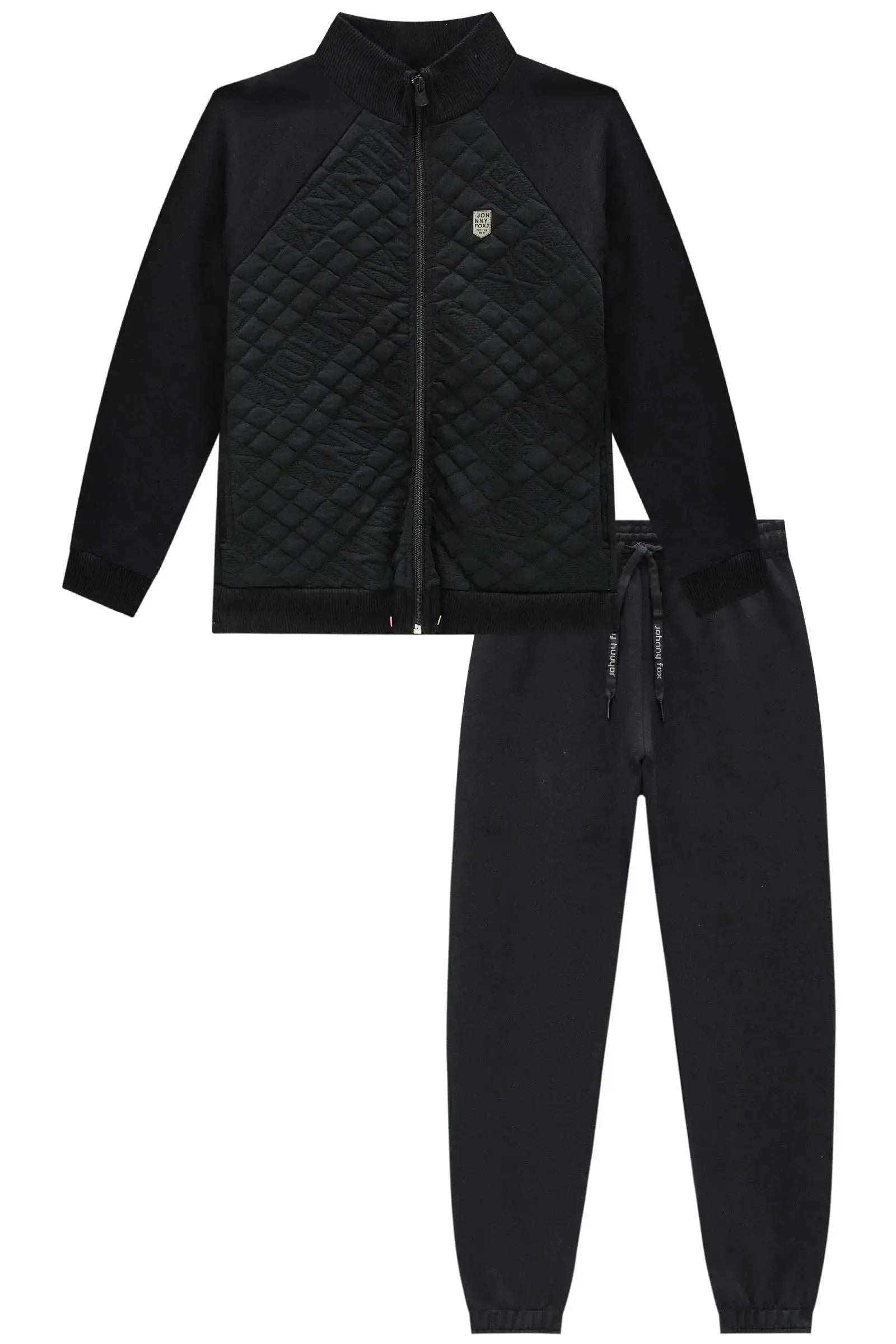 Conjunto Jaqueta em Moletom sem Pelúcia e Malha Matelada e Calça em Moletom sem Pelucia 91843 Johnny Fox Teen Menino