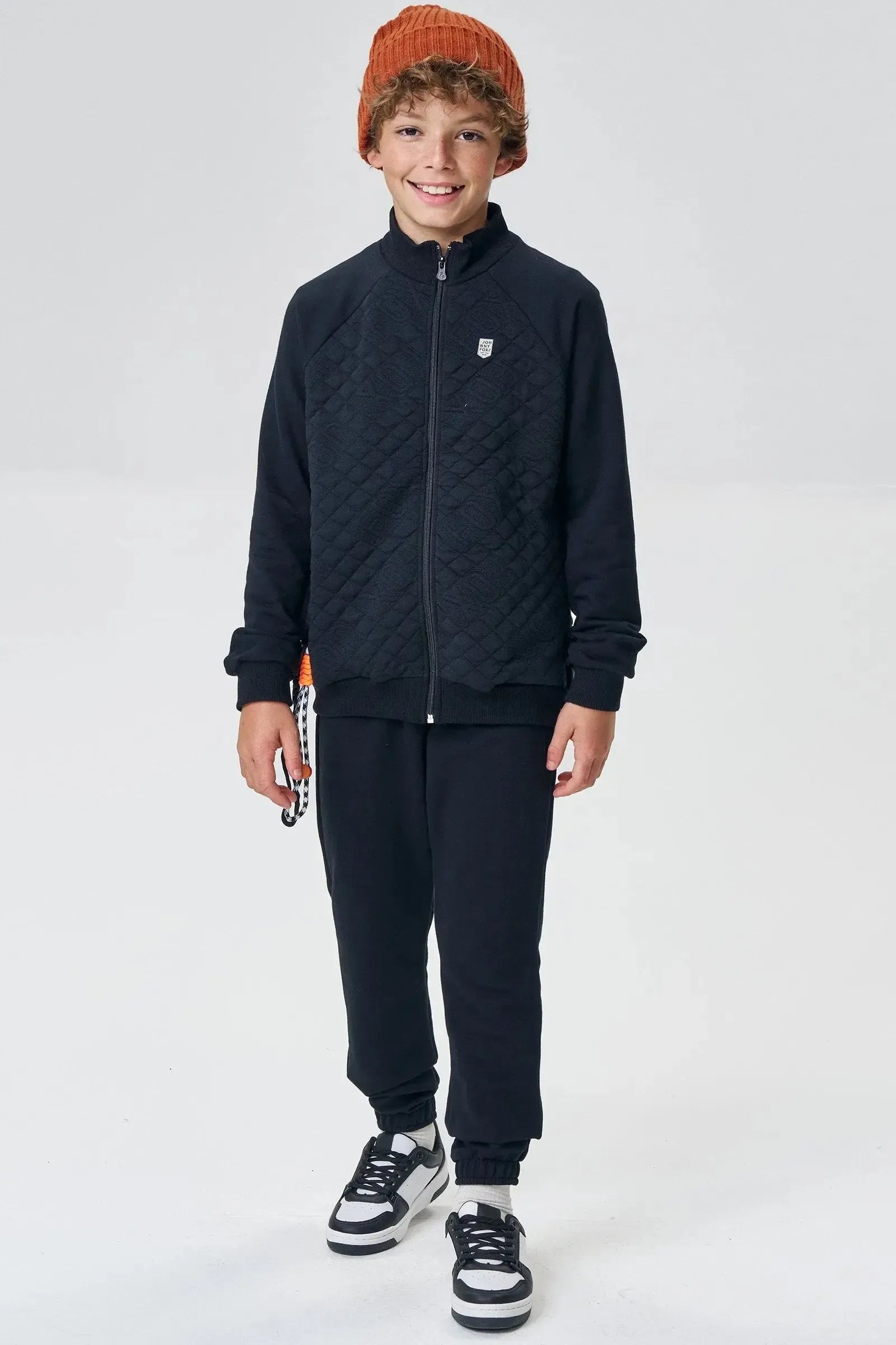 Conjunto Jaqueta em Moletom sem Pelúcia e Malha Matelada e Calça em Moletom sem Pelucia 91843 Johnny Fox Teen Menino