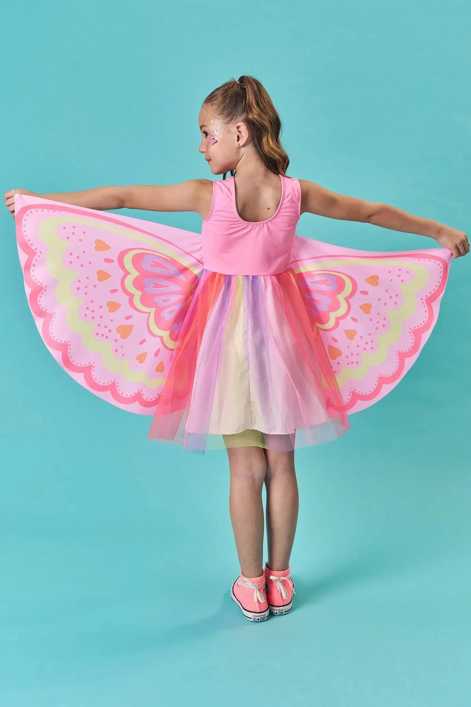 Fantasia de Borboleta em Malha UV e Tule 85746 Infanti Infantil Menina