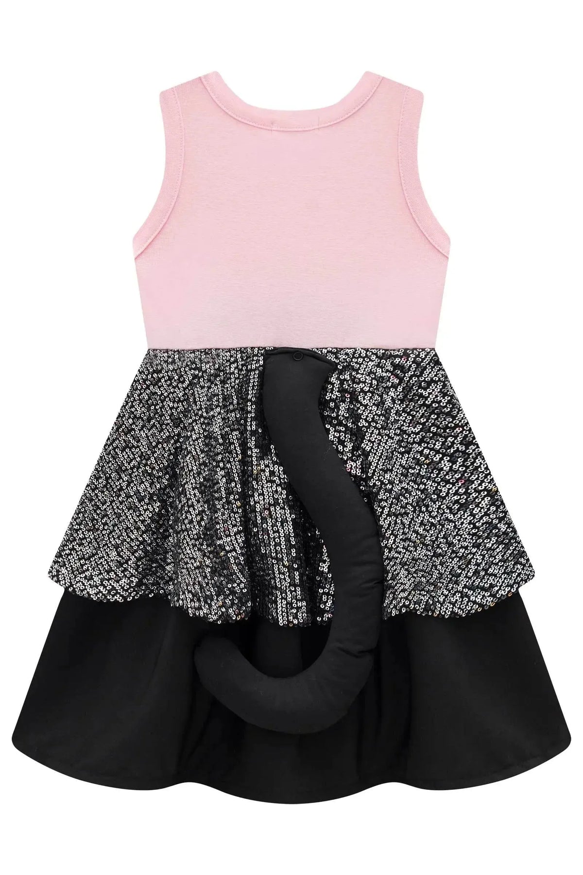 Fantasia de Gatinha (Vestido em Ribana e Paetê. Acompanha Arco e Rabo Removível) 99727 Kukiê Infantil Menina