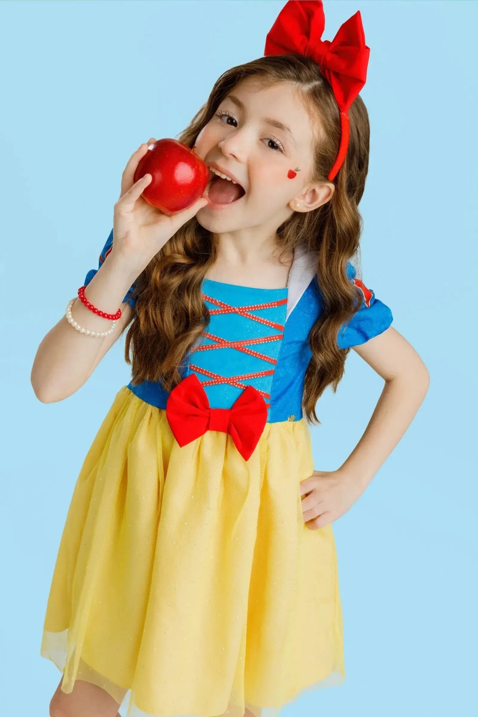Fantasia de Princesa Branca Das Neves. (Vestido em Malha UV e Tule) 97602 Kukiê Infantil Menina