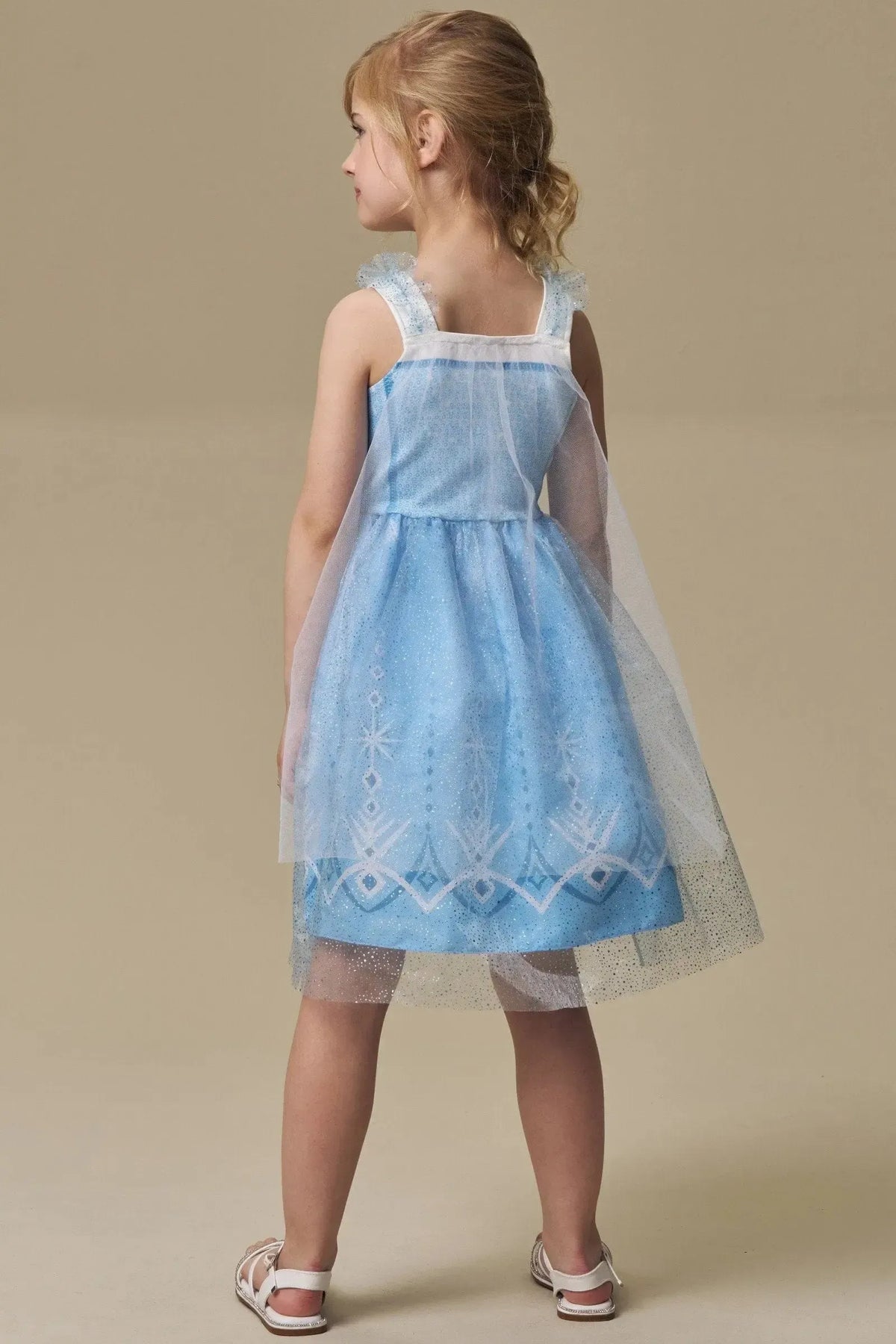 Fantasia de Princesa Do Gelo em Fly Tech e Organza Brilho. Acompanha Varinha 97390 Infanti Infantil Menina