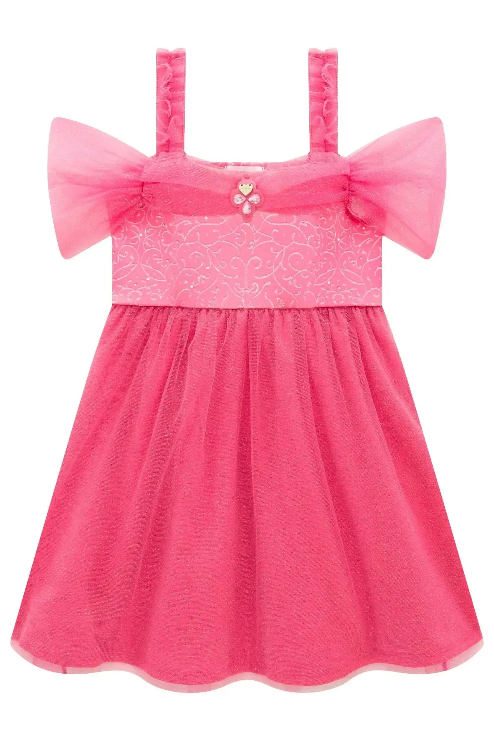 Fantasia de Princesa (Vestido em Malha e Tule Brilho) 97606 Kukiê Infantil Menina