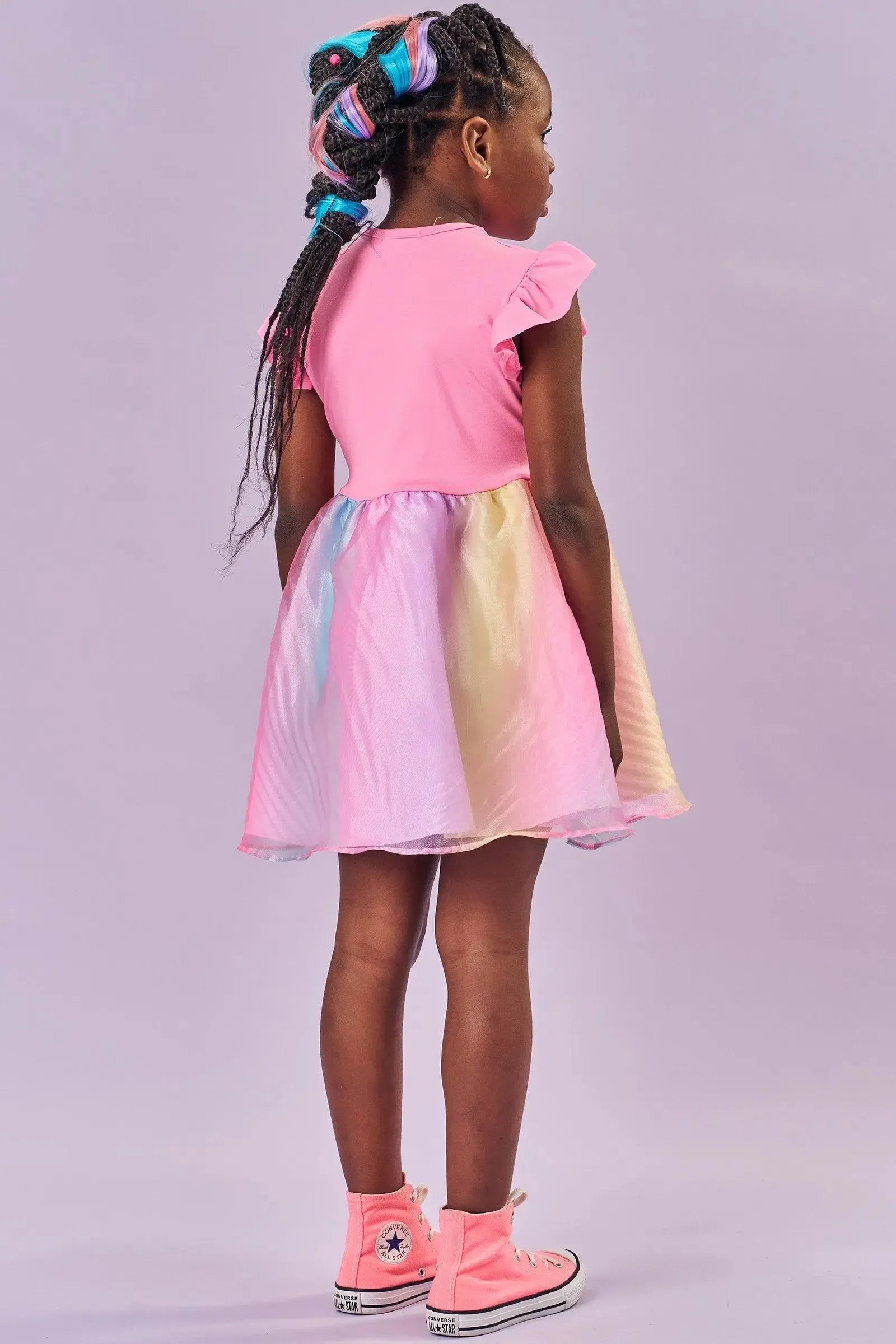 Fantasia de Unicórnio (Vestio em Malha UV Nylon e Organza) 85885 Kukiê Infantil Menina