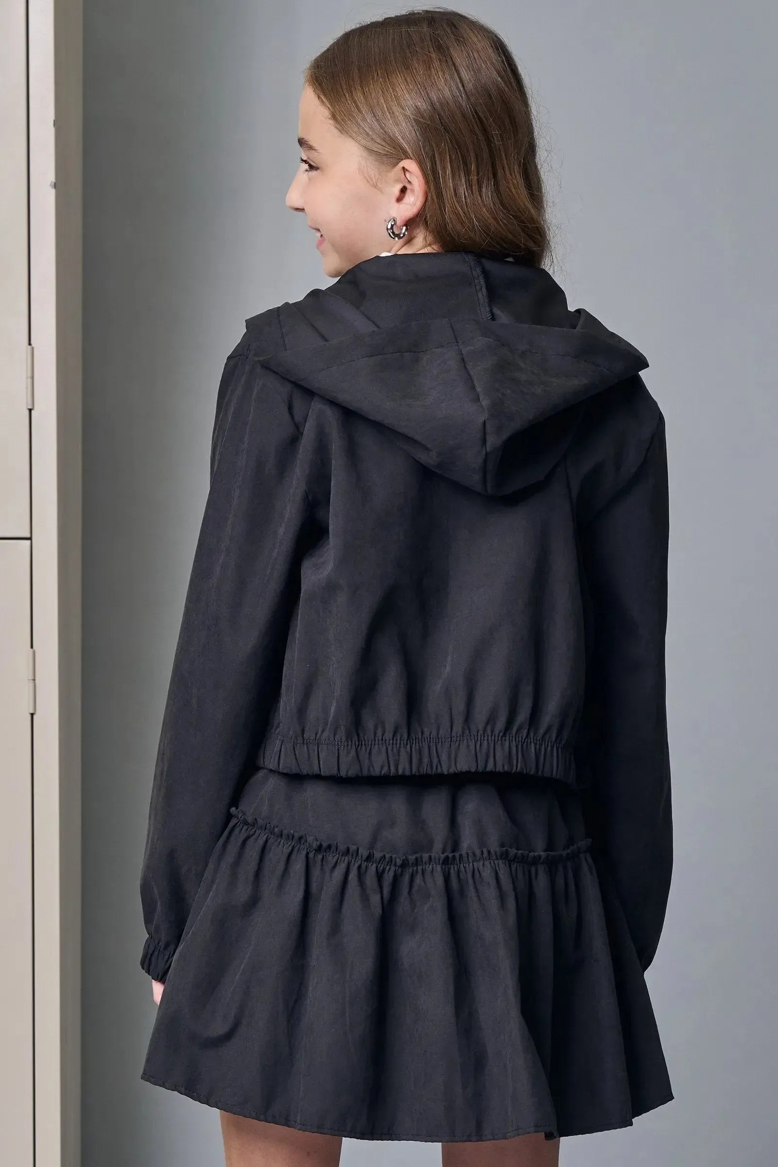 Jaqueta Boxy com Capuz em Nylon Taslon 89340 Lilimoon Teen Menina