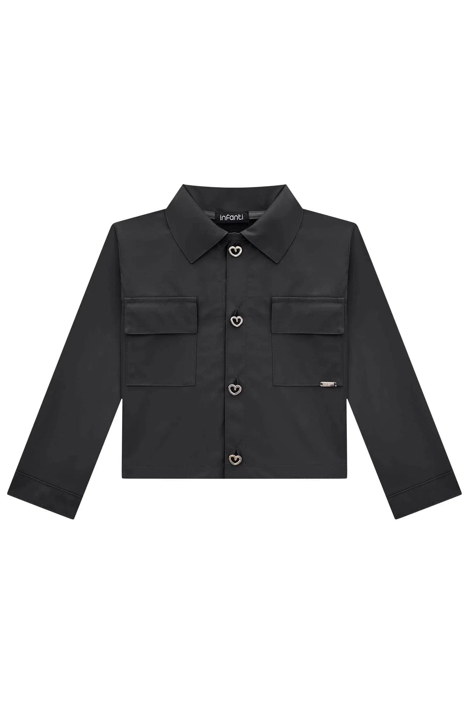 Jaqueta Boxy em Couro Sintético 79136 Infanti Infantil Menina