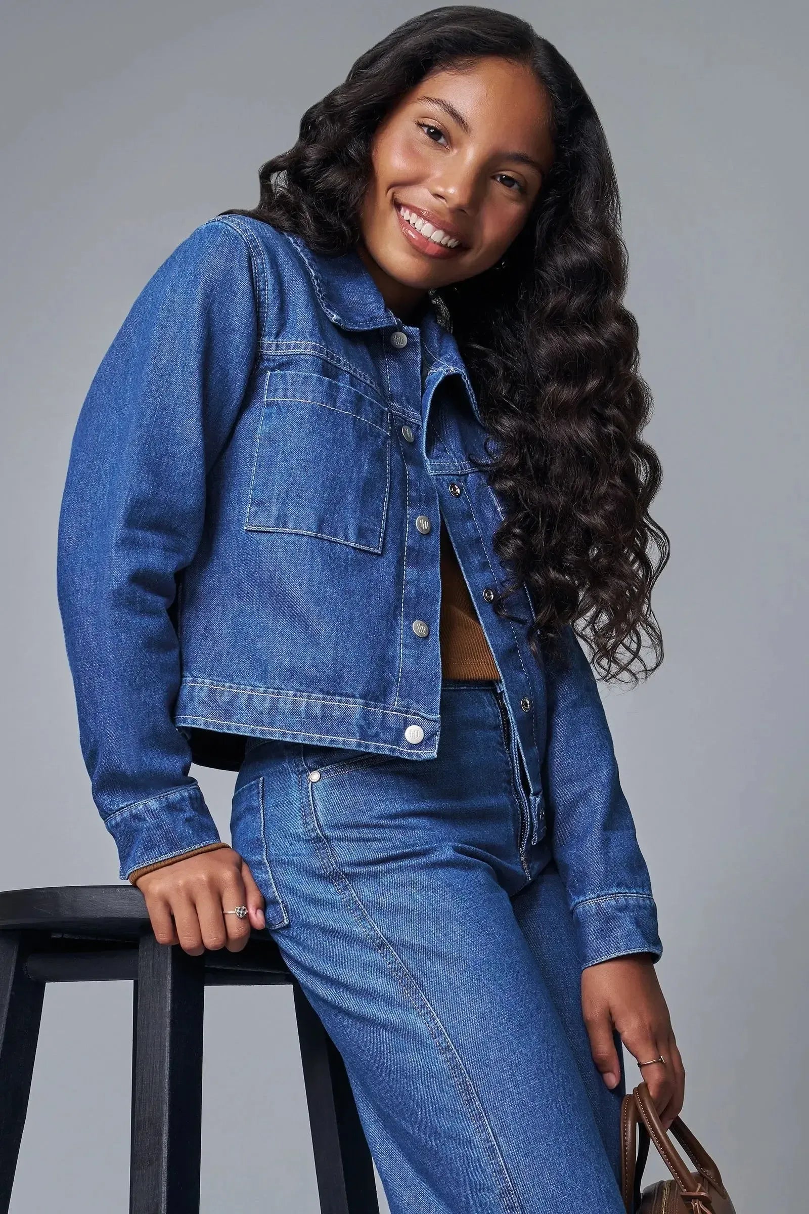 Jaqueta Boxy em Jeans Arkansas 89445 Lilimoon Teen Menina