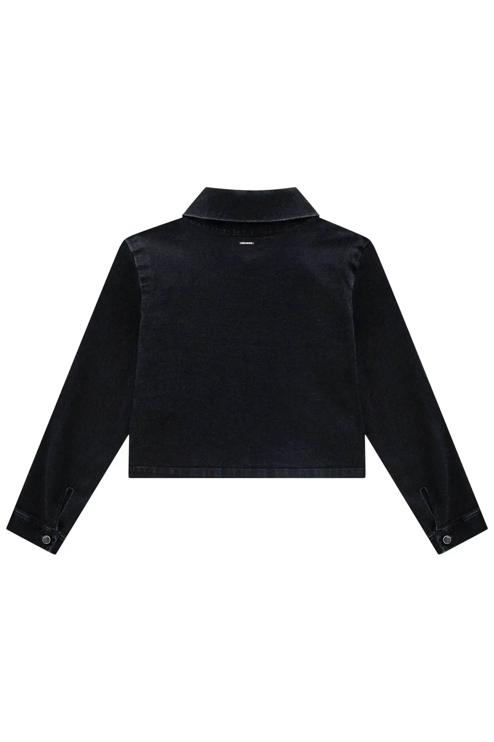 Jaqueta Boxy em Jeans Black com Elastano 89691 Vic&Vicky Teen Menina